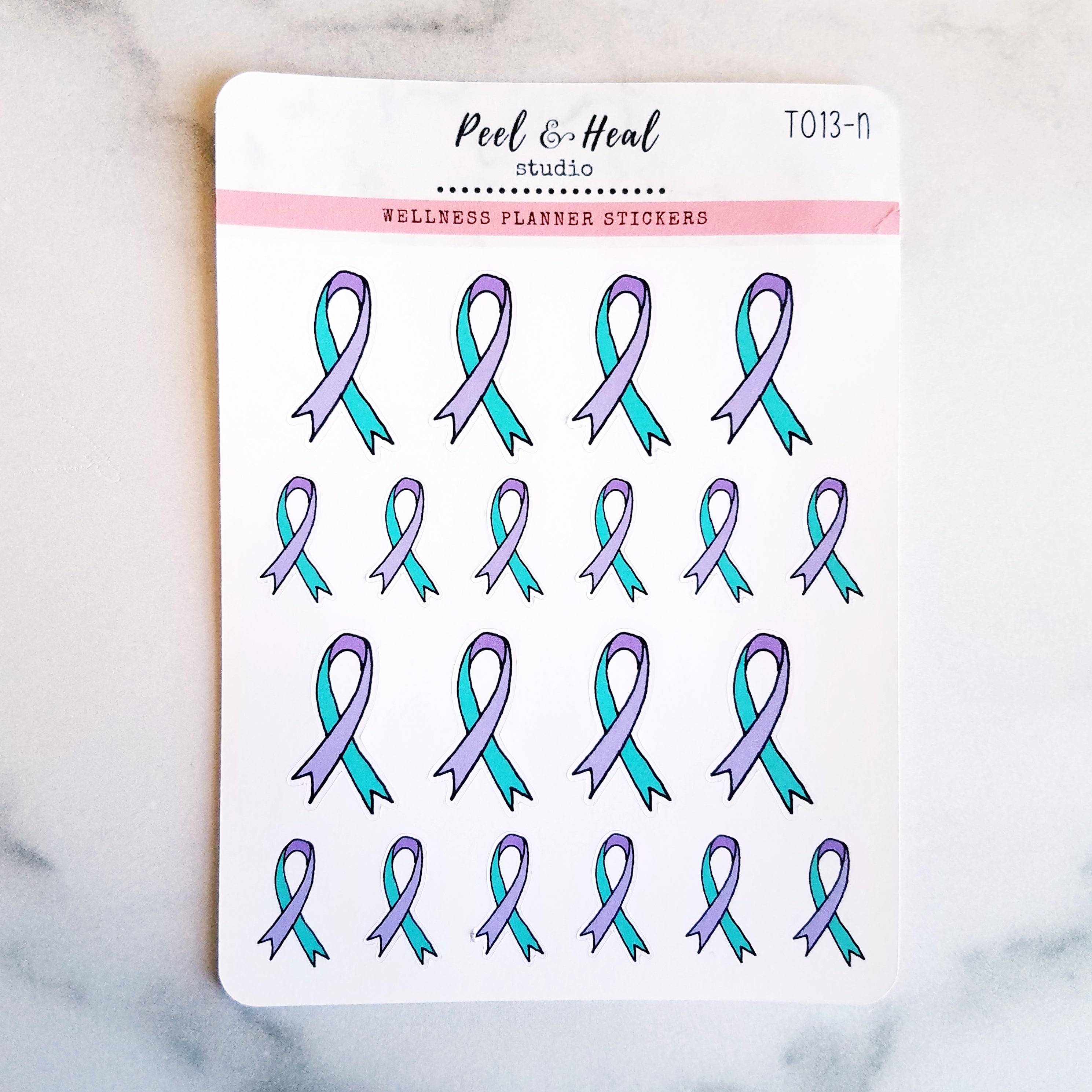 Awareness Ribbon Stickers - 15 Color Options - Peel & Heal Studio