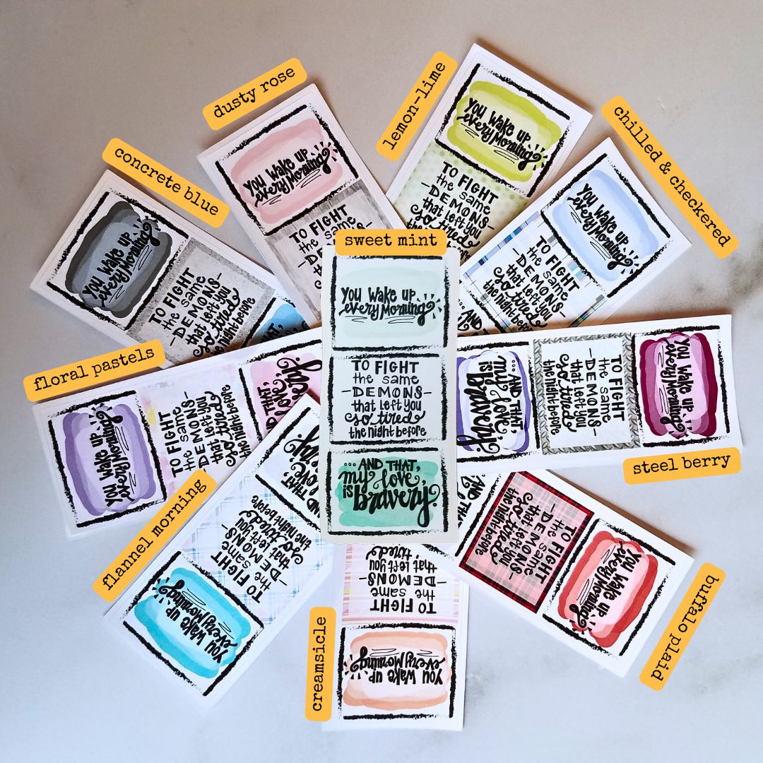 Bravery Quote Fold-over Sticker (10 color options)