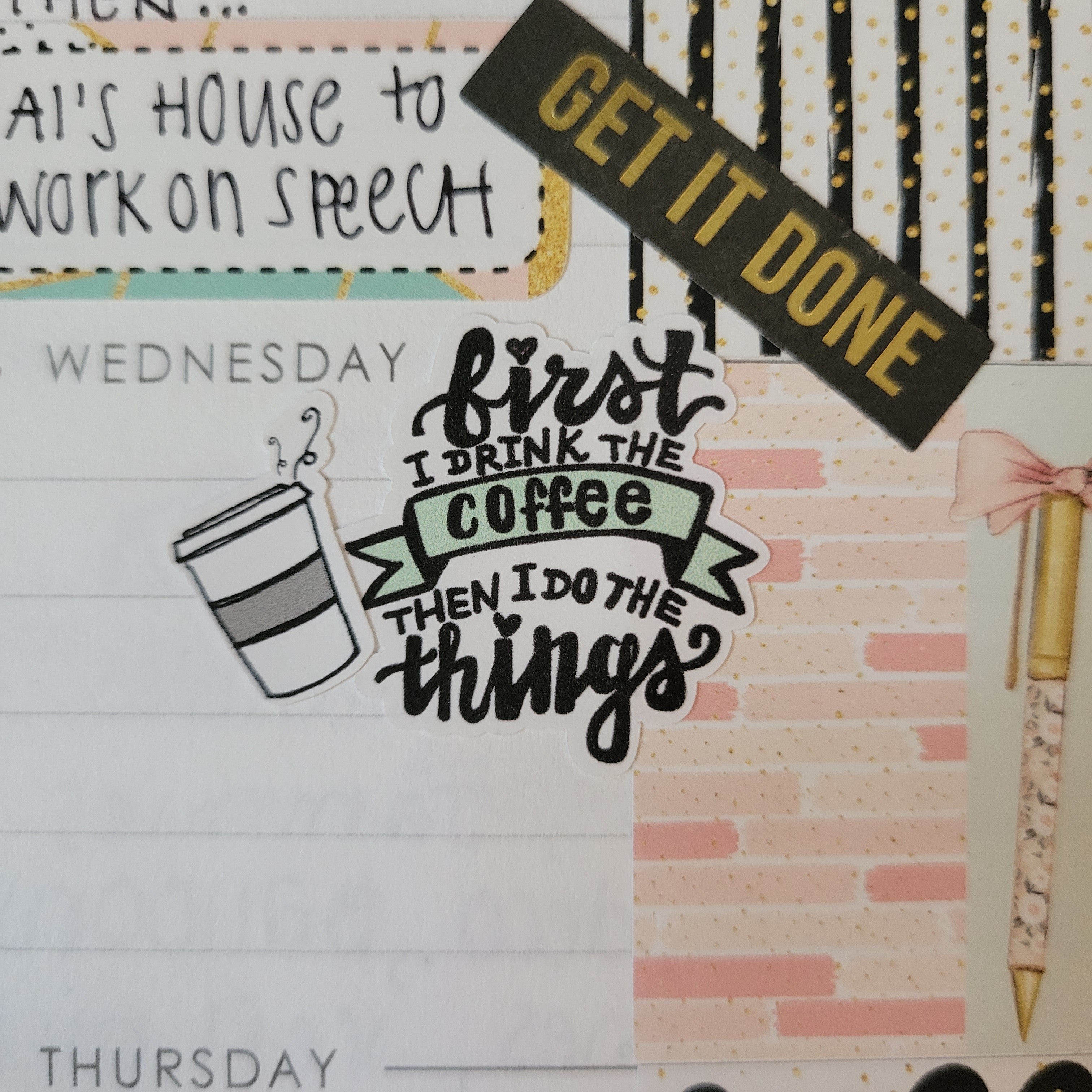 Coffee Lovers Doodle Sticker - Peel & Heal Studio