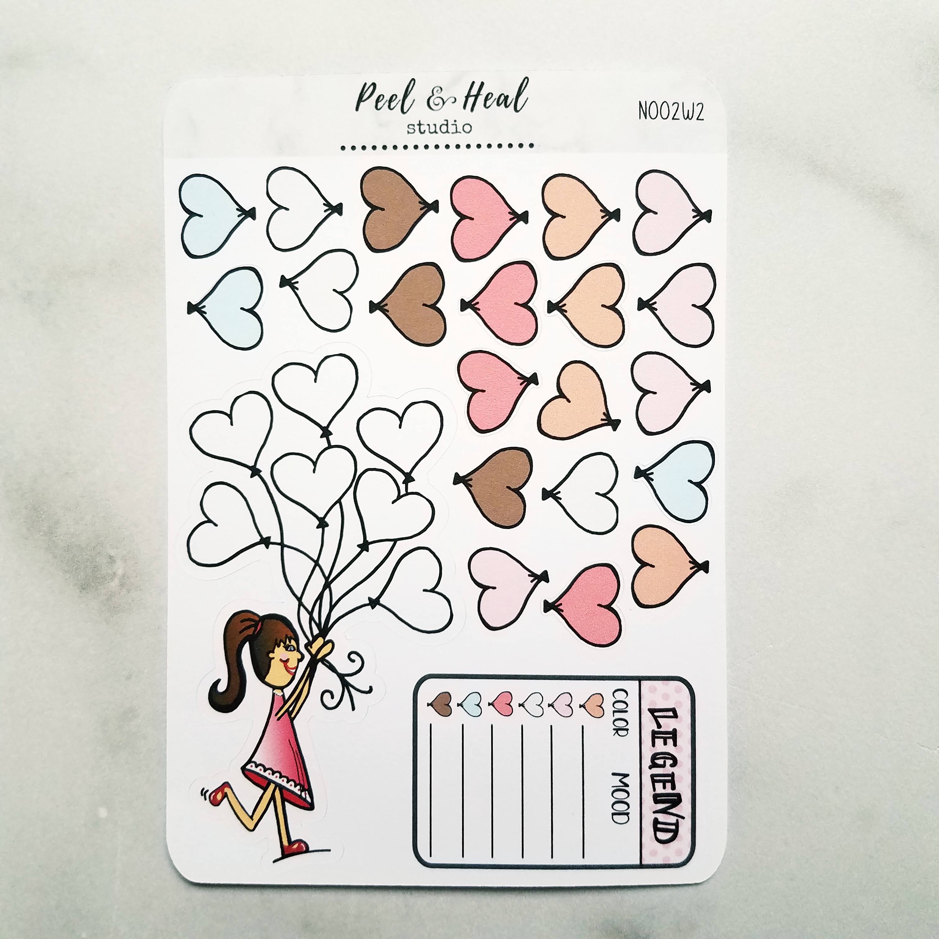 February Weekly Mood Tracker Kit-Tracker-N002w-Peel & Heal Studio