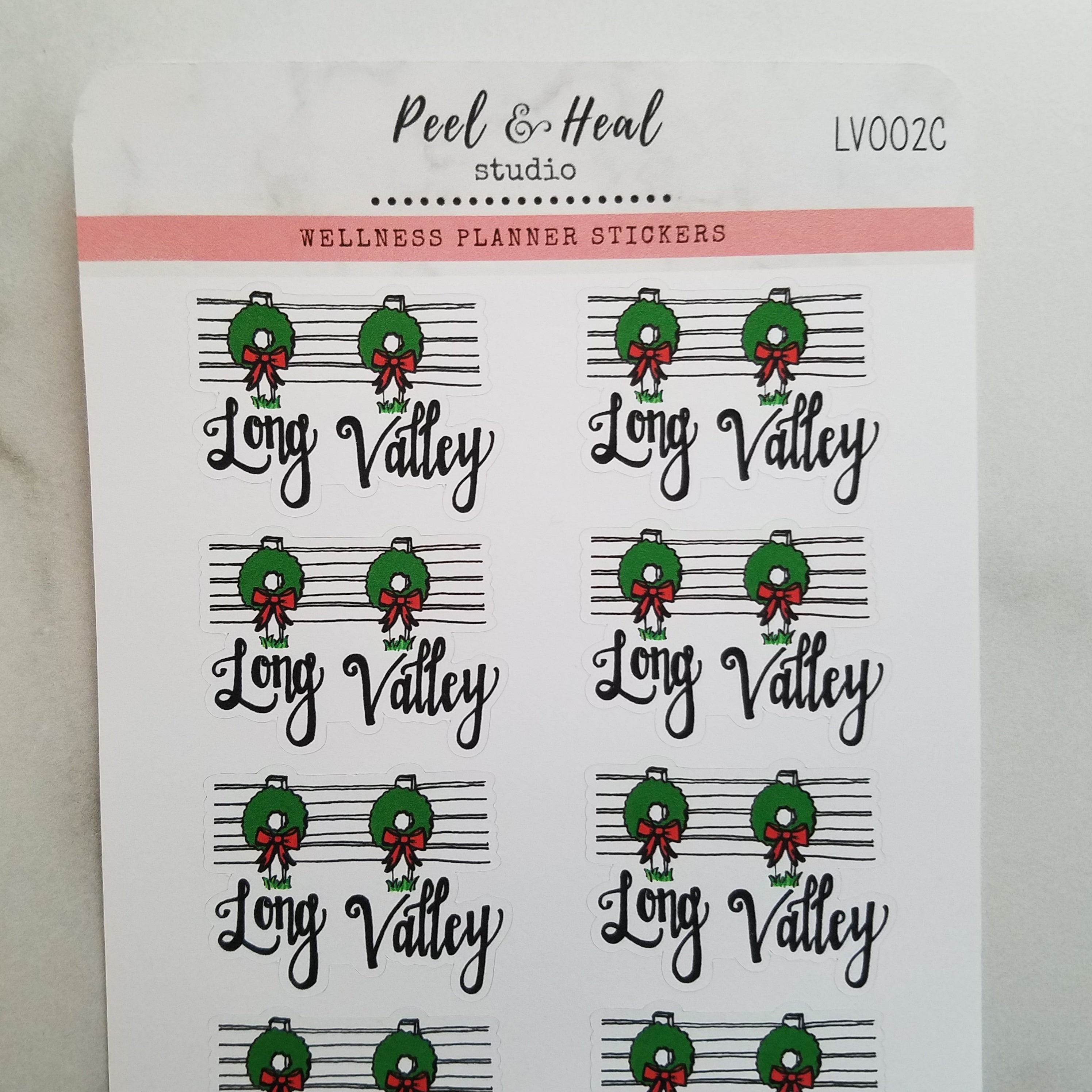 Long Valley NJ Hand-drawn Landmark Stickers - Peel & Heal Studio - 07853