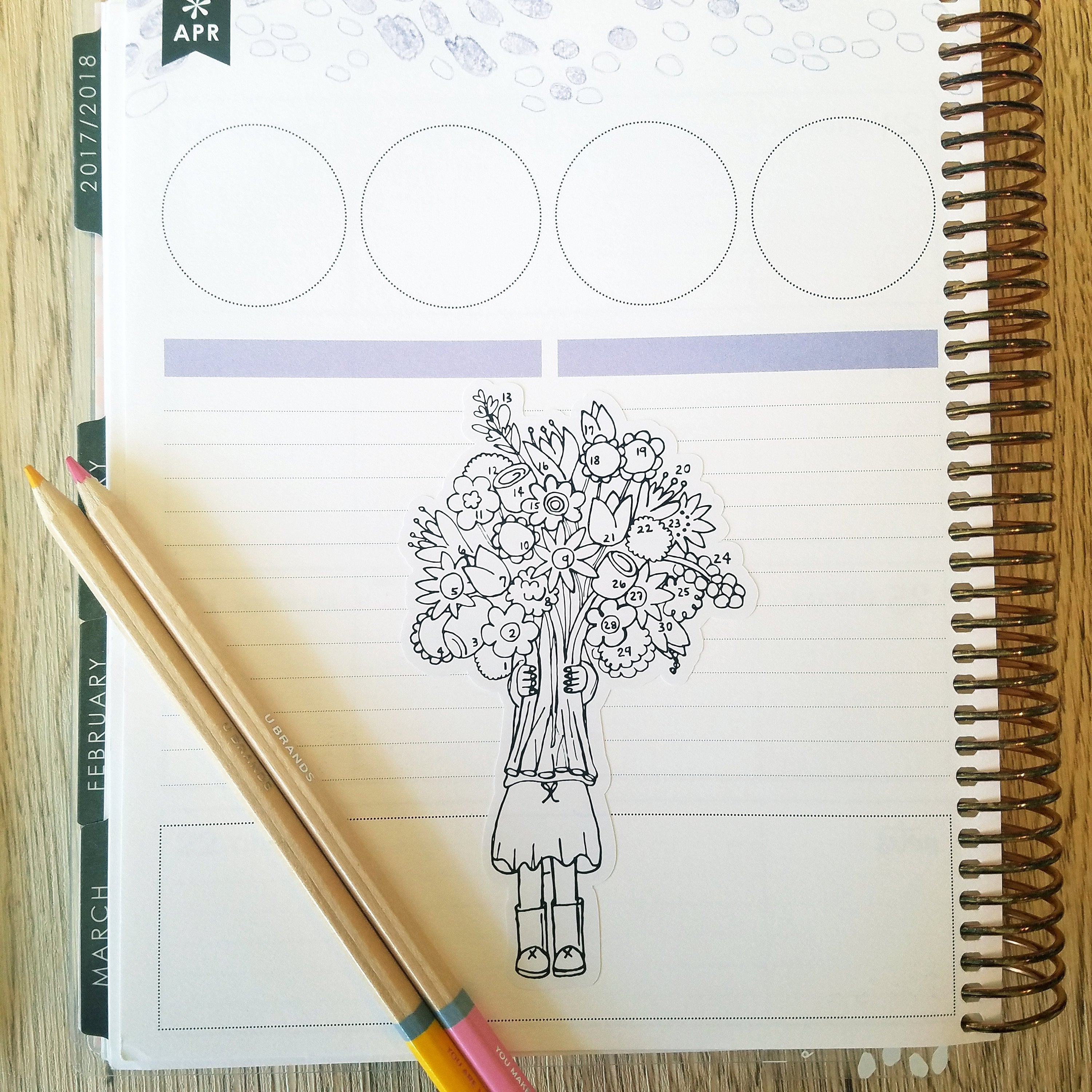 April Monthly Mood Tracker - Flower Girl