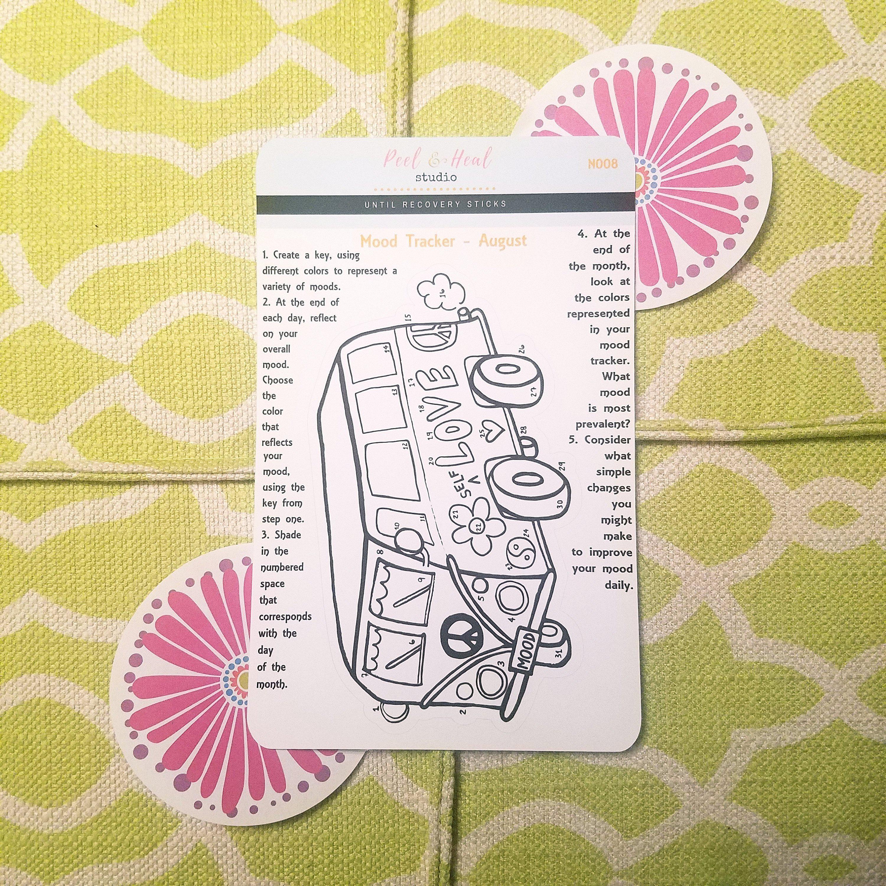 August Monthly Mood Tracker - Hippie Van