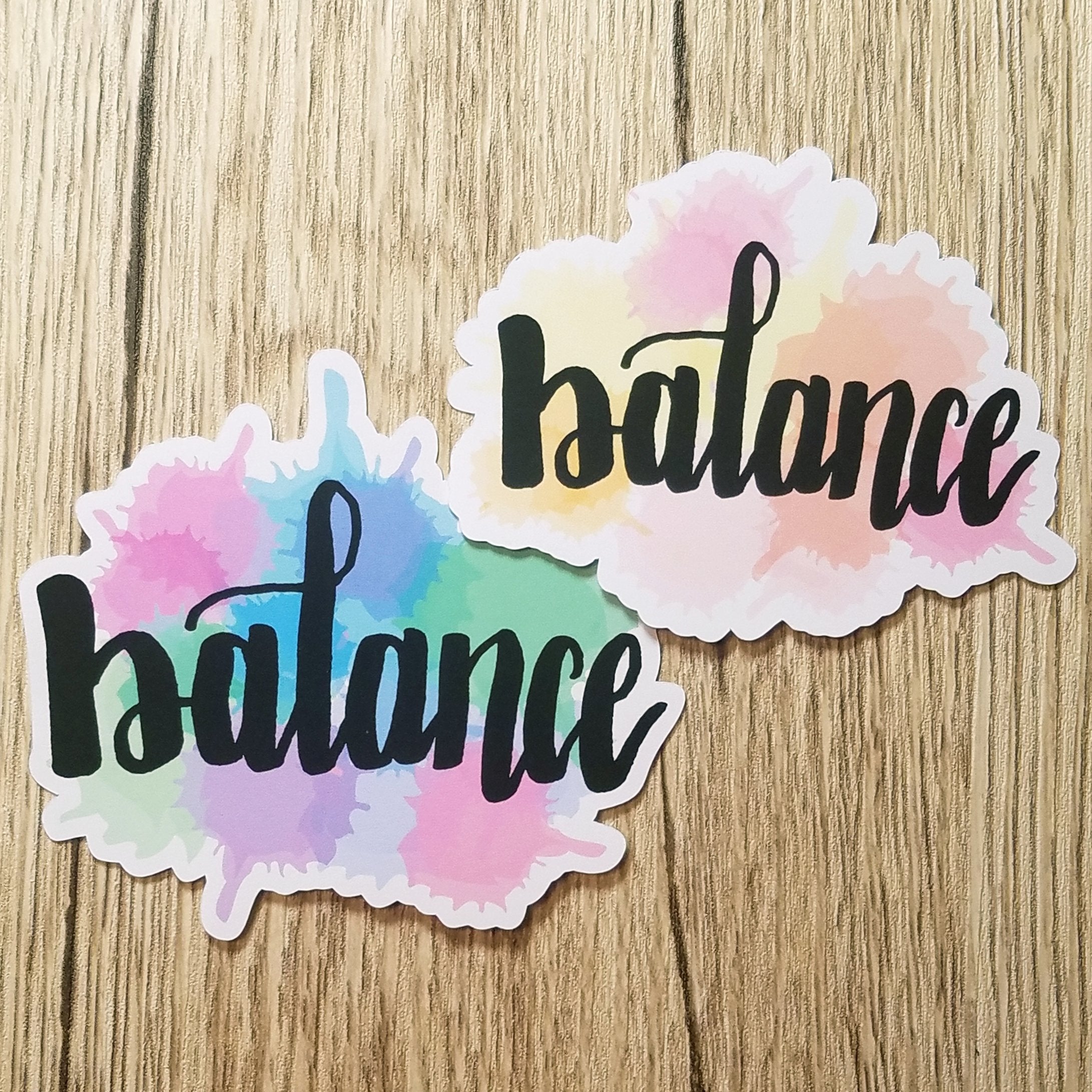 Peel & Heal Studio's Balance Watercolor Die Cuts (warm or cool color palette) - Paint Splatter Journal Stickers