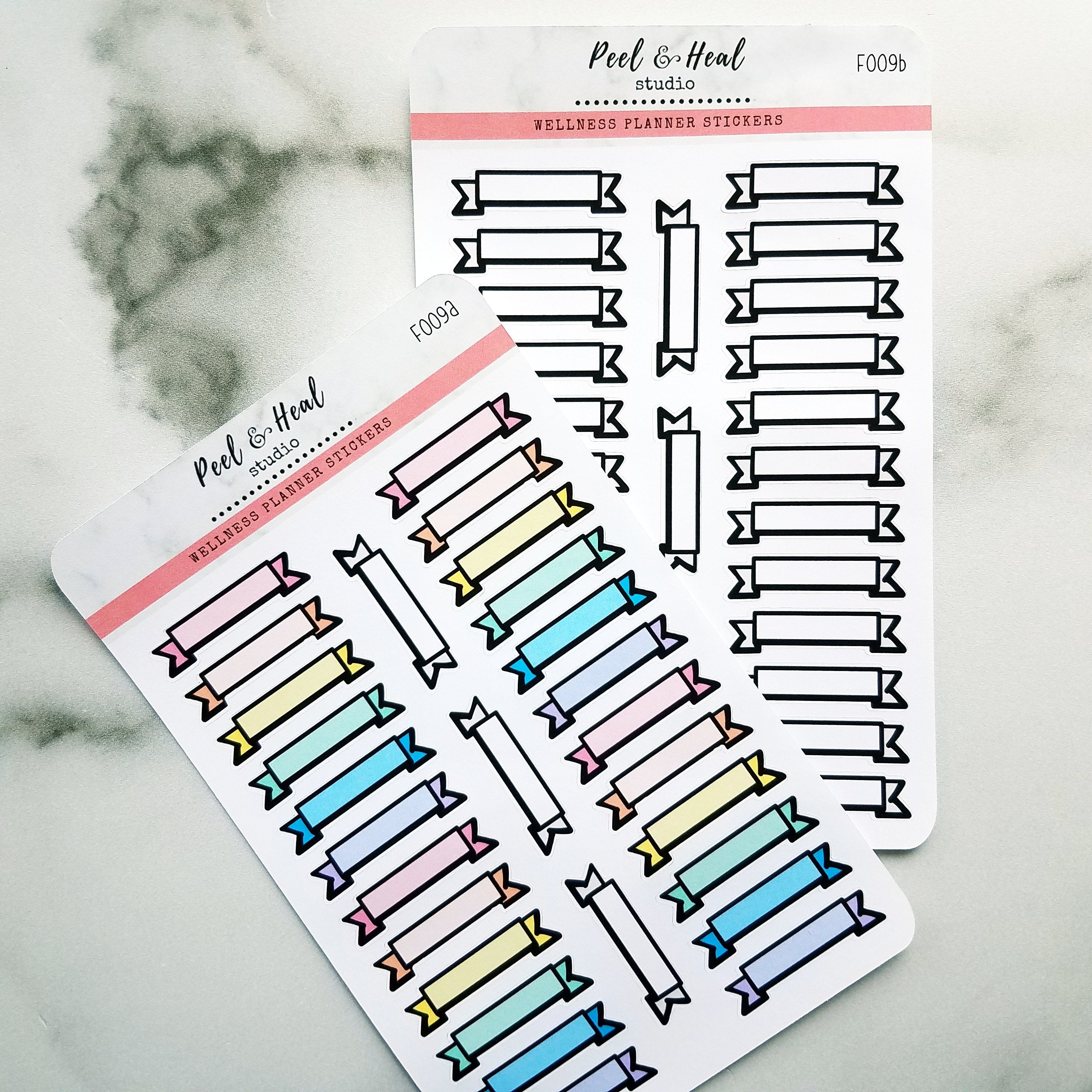 Banner Boxes - Multicolor or Neutral - Peel & Heal Studio Functional Planner Stickers