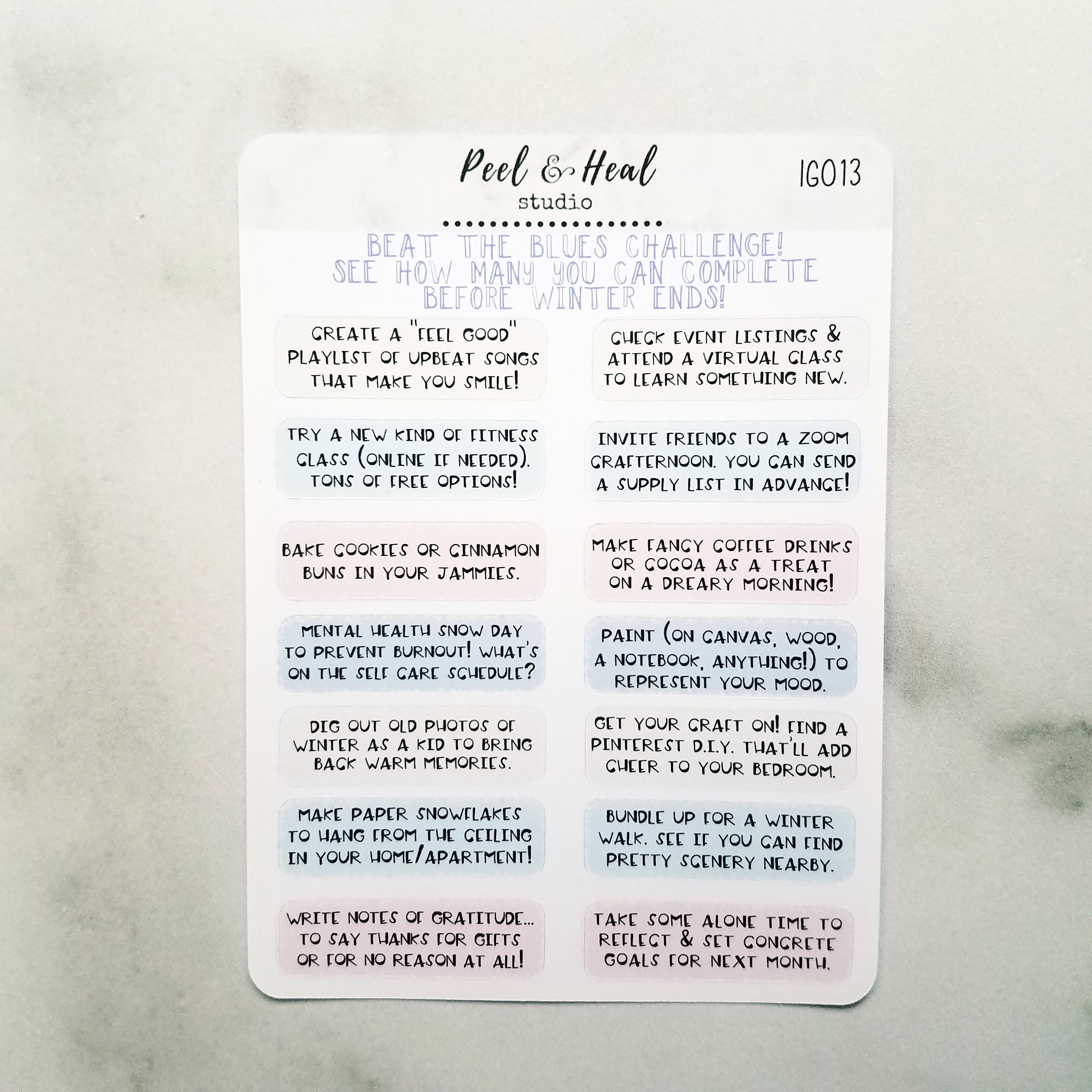 Beat The Blues Winter Bucket List Challenge