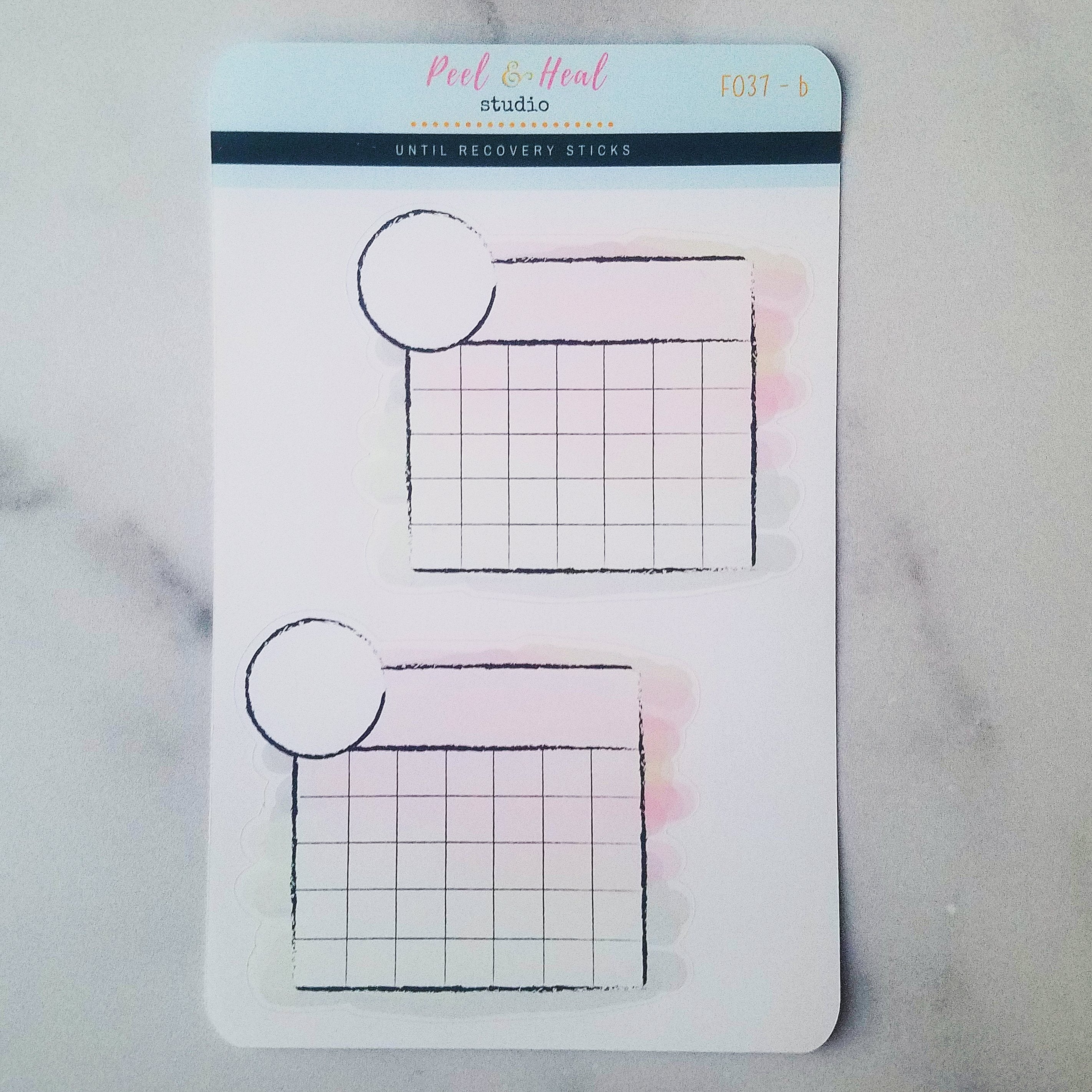 Blank Monthly Calendar Habit Tracker Stickers - Large