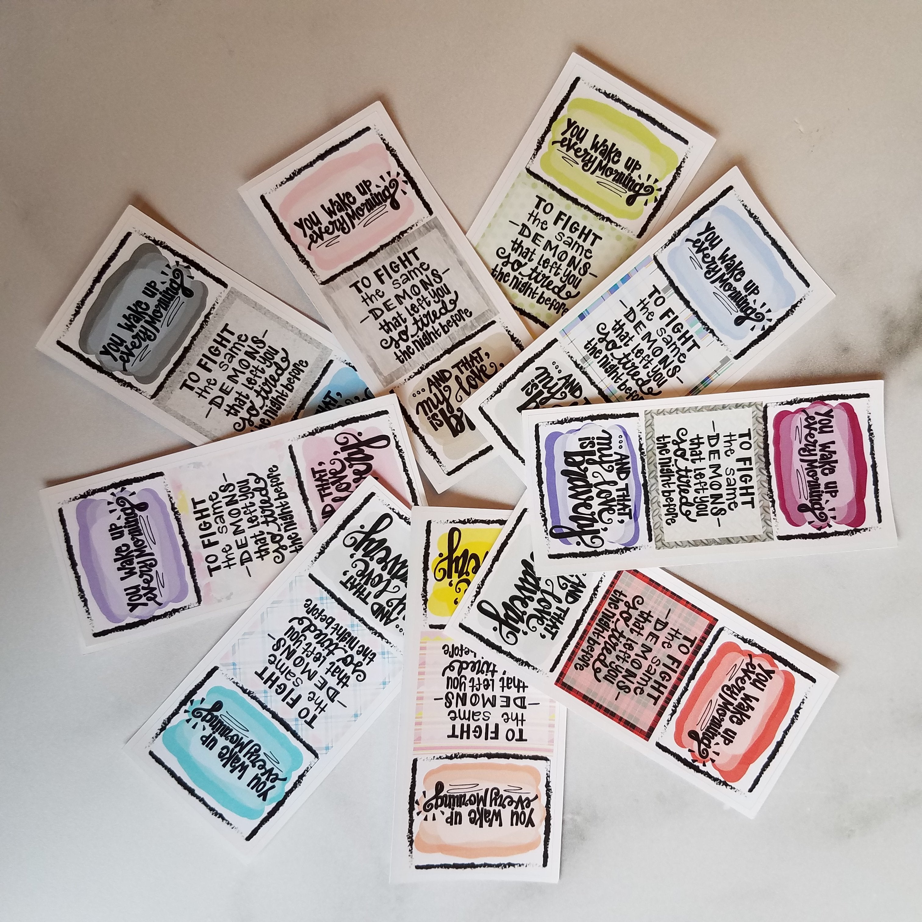 Bravery Quote Fold-over Sticker (10 color options)
