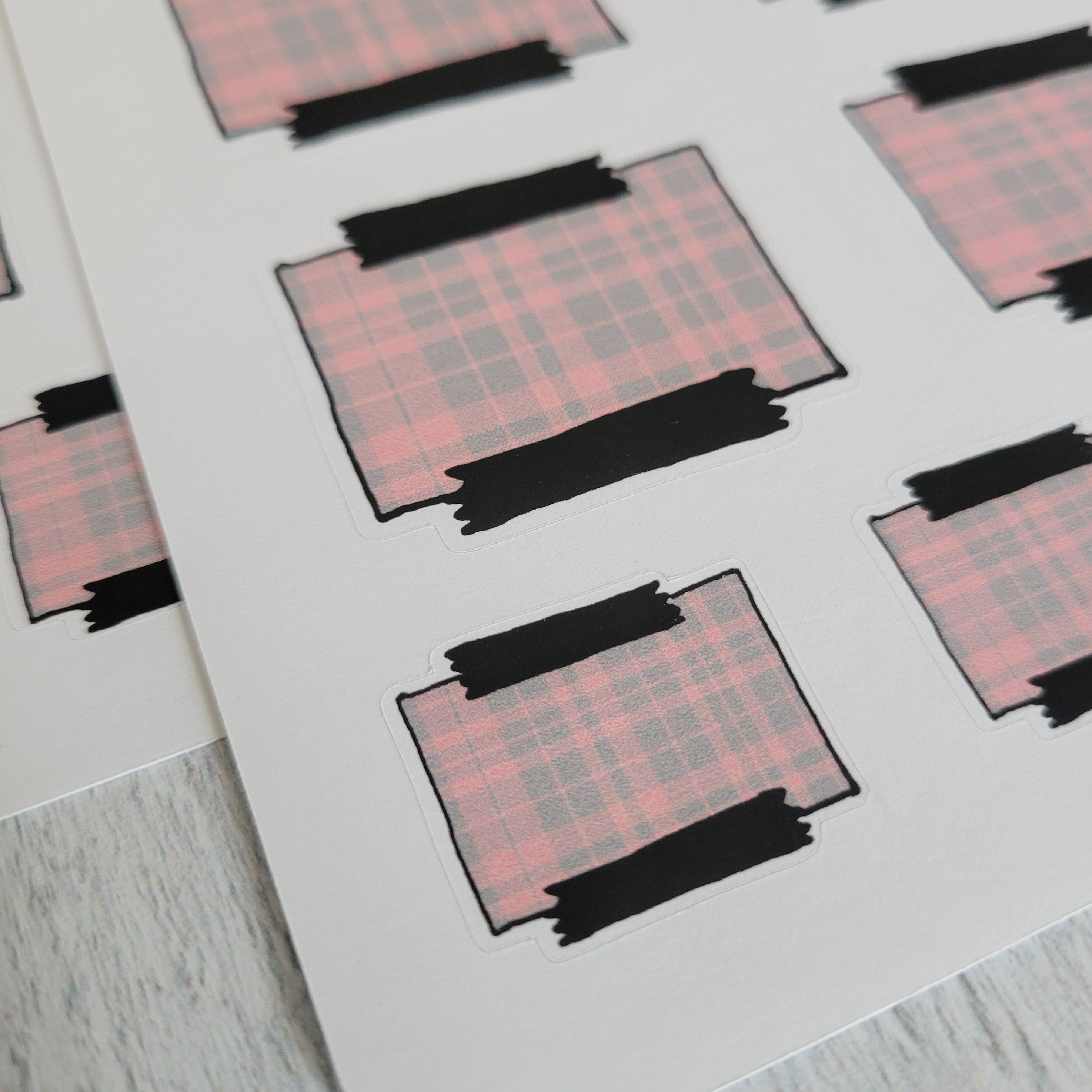 Buffalo Plaid - Sticky Note Doodled Stickers