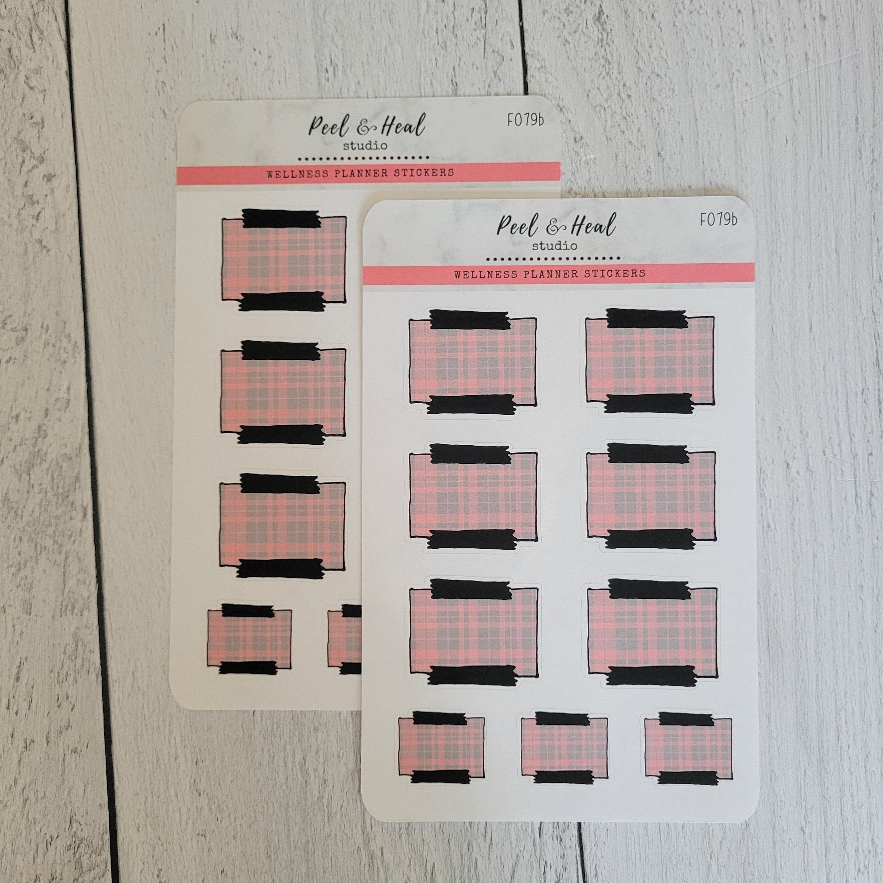 Buffalo Plaid - Sticky Note Doodled Stickers