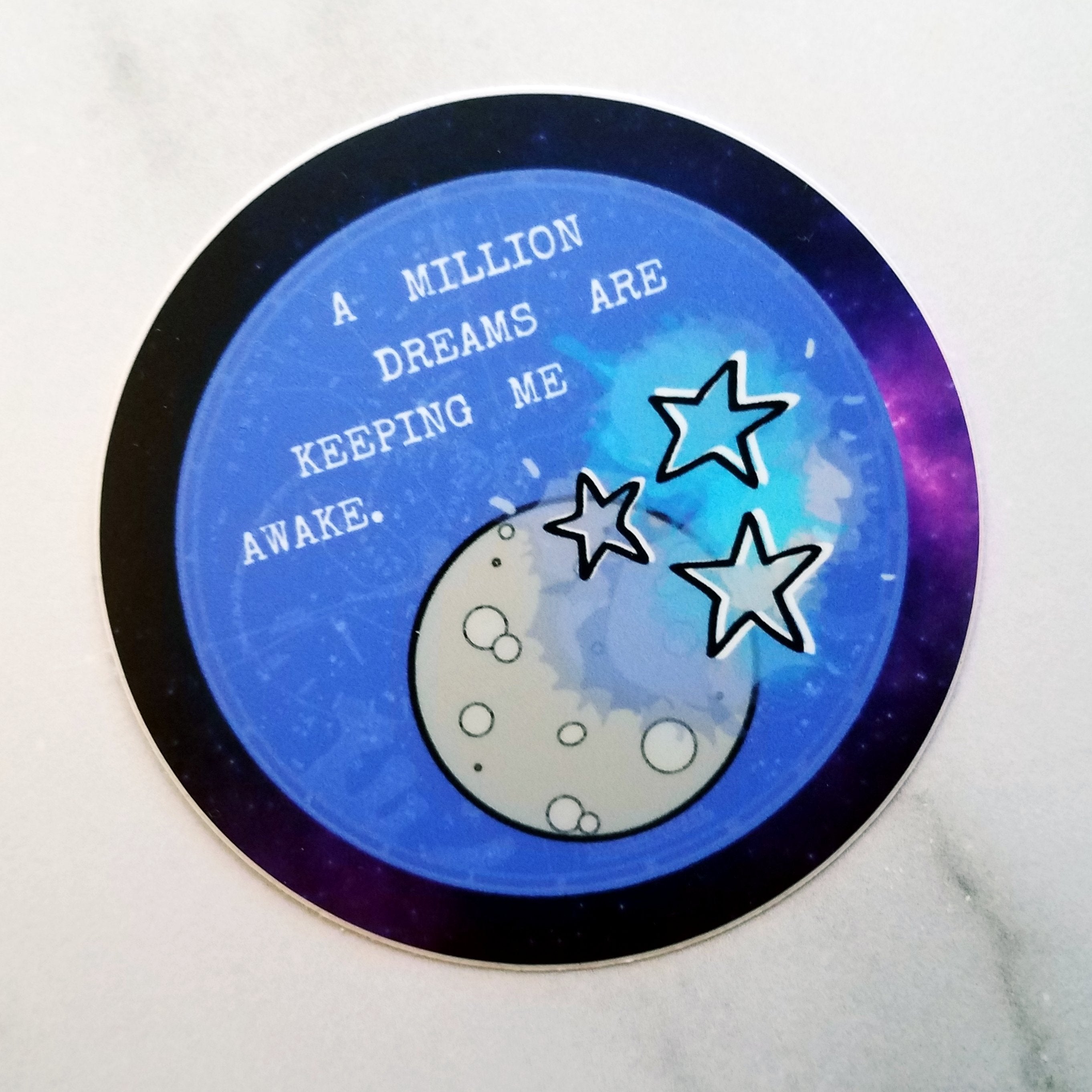 Celestial Vinyl Decal : A Million Dreams Quote
