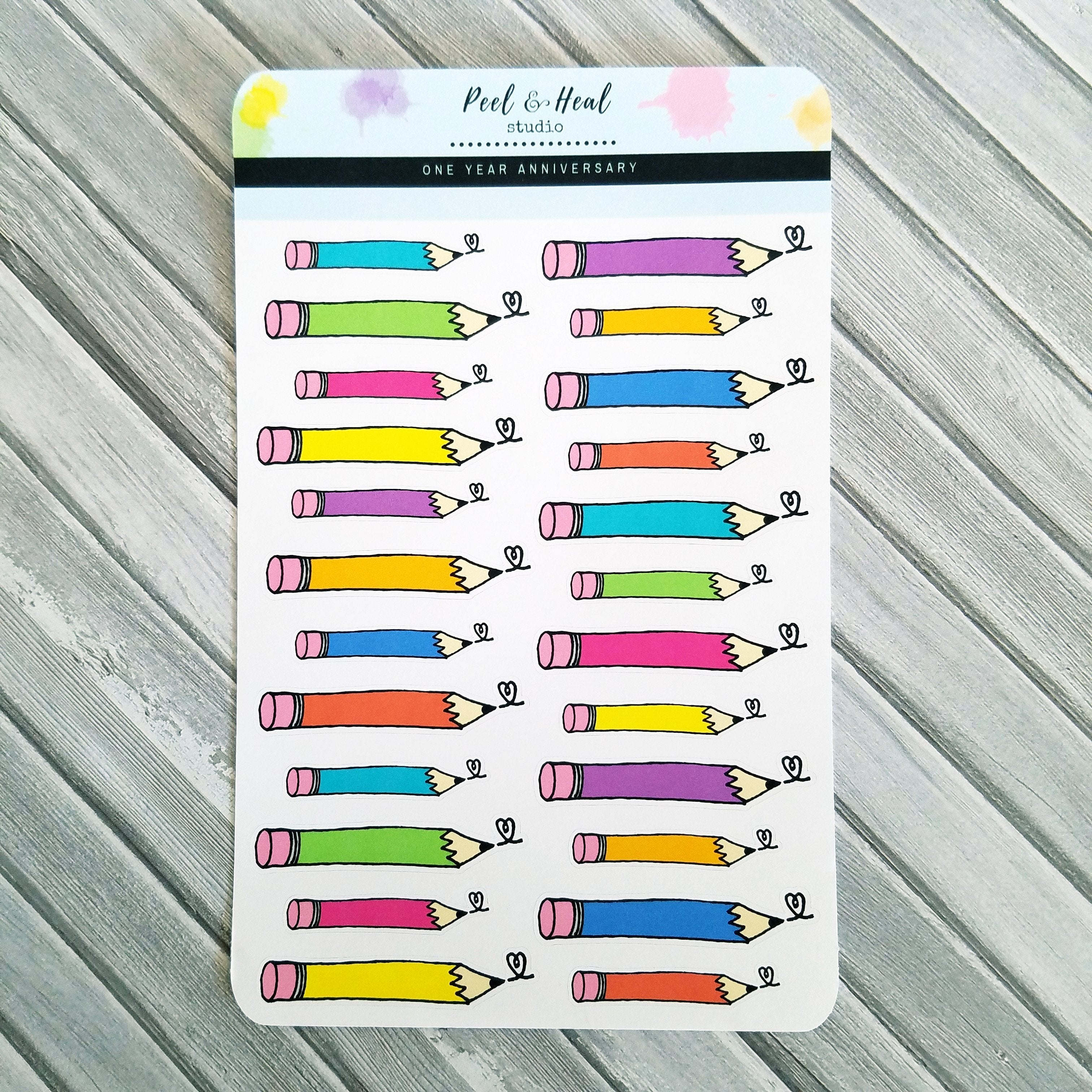 Colored Pencil Stickers for Deco or Functional Planning