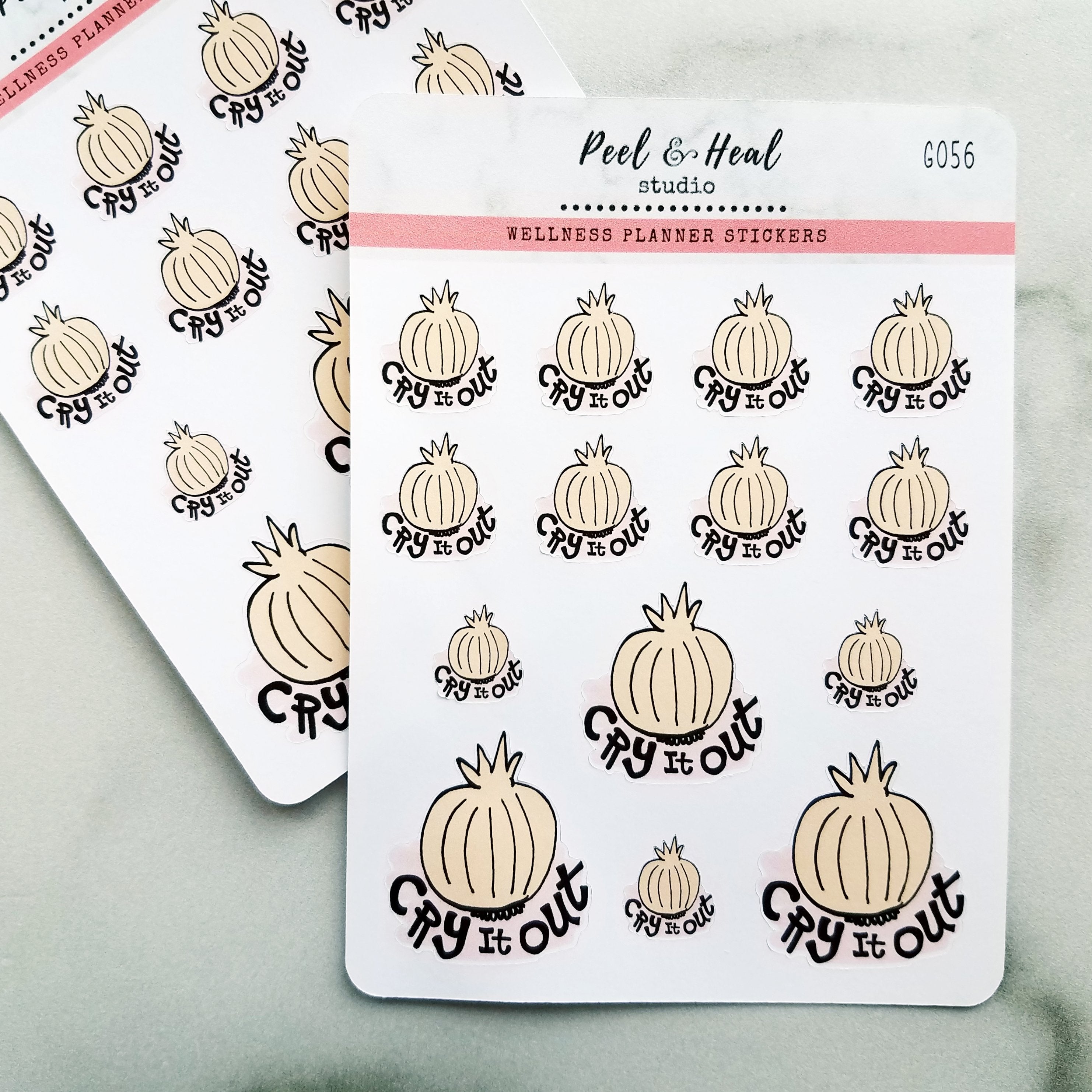 "Cry it Out" Doodled Onion Stickers