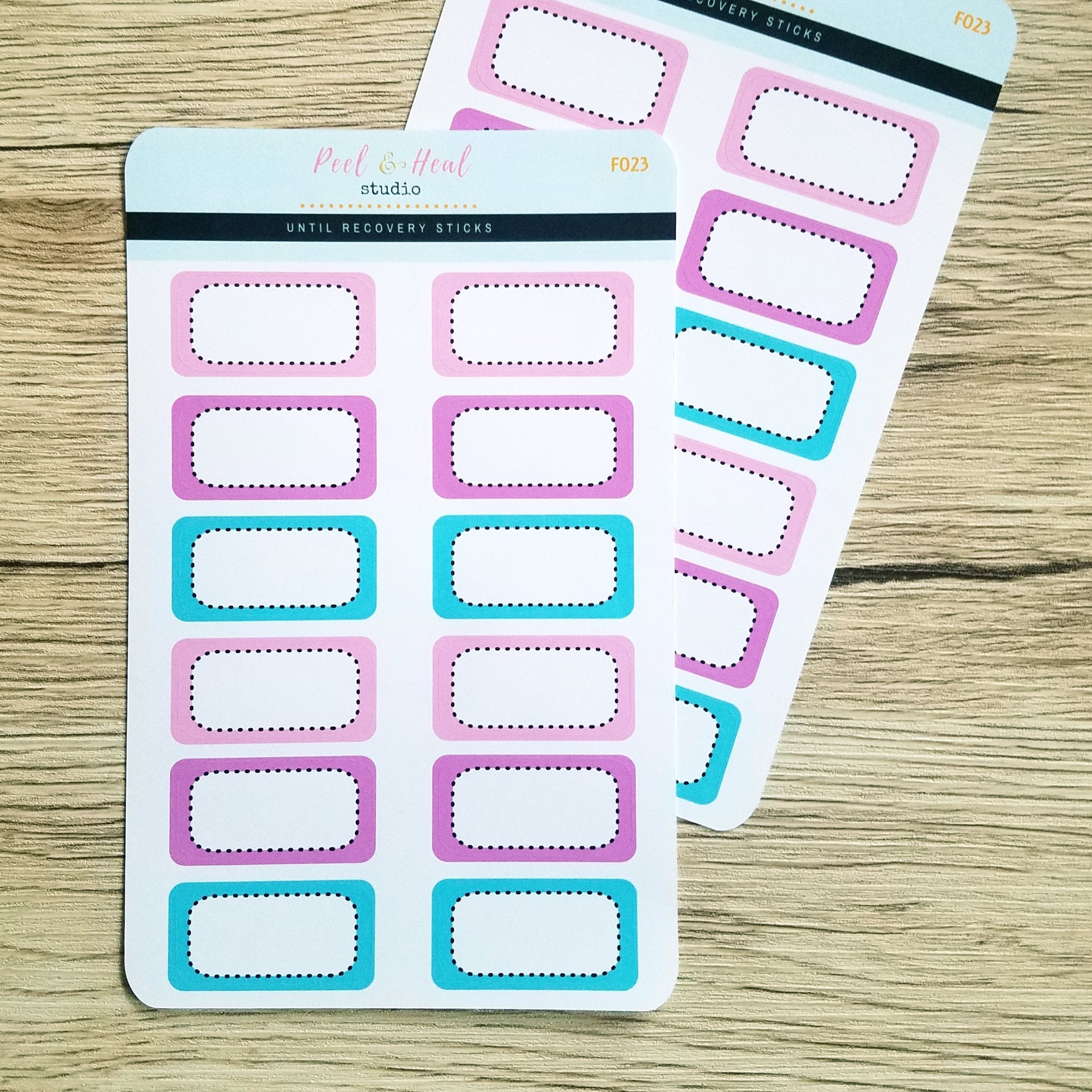 Dashed Border Half Boxes - 5 color options