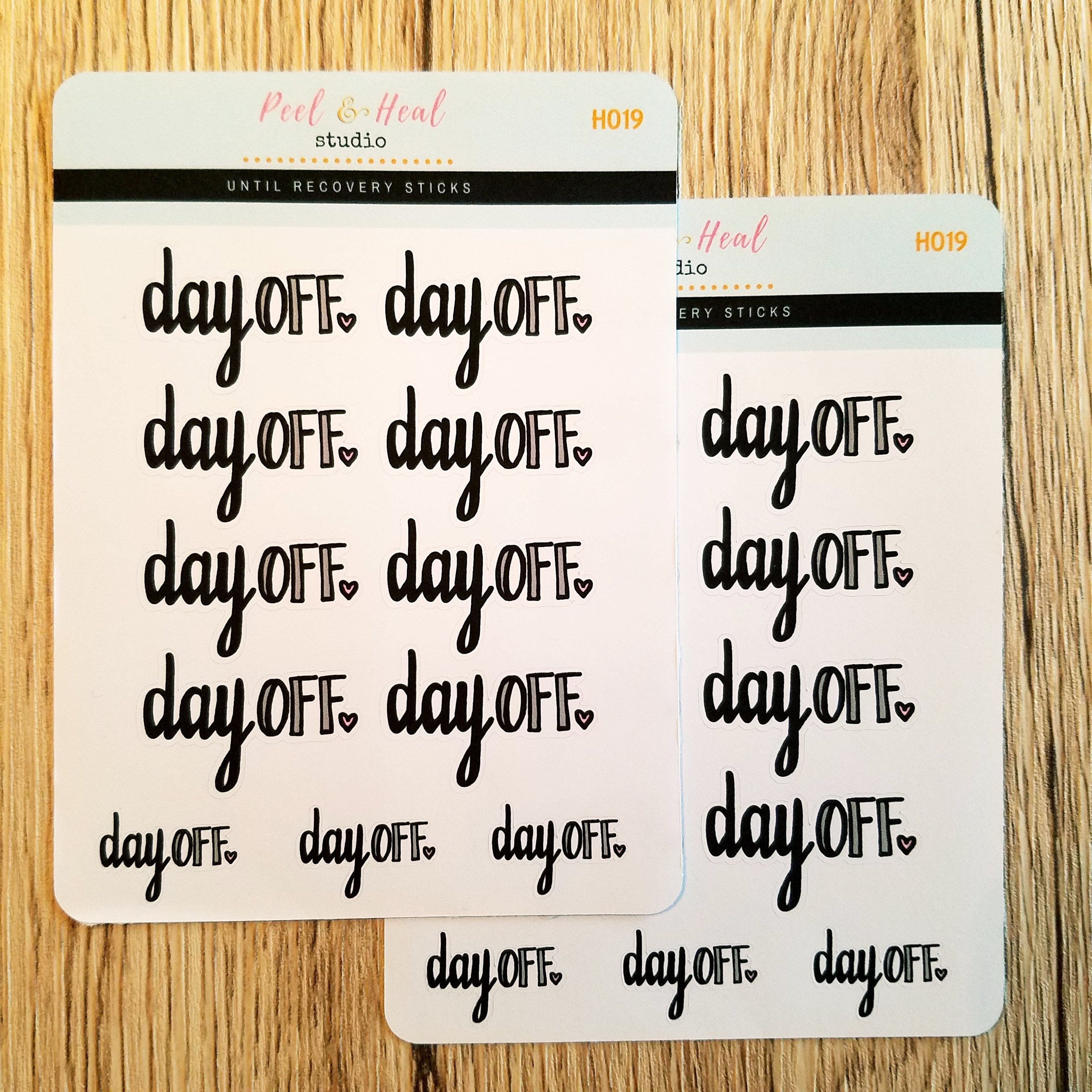 Day Off Lettered Stickers