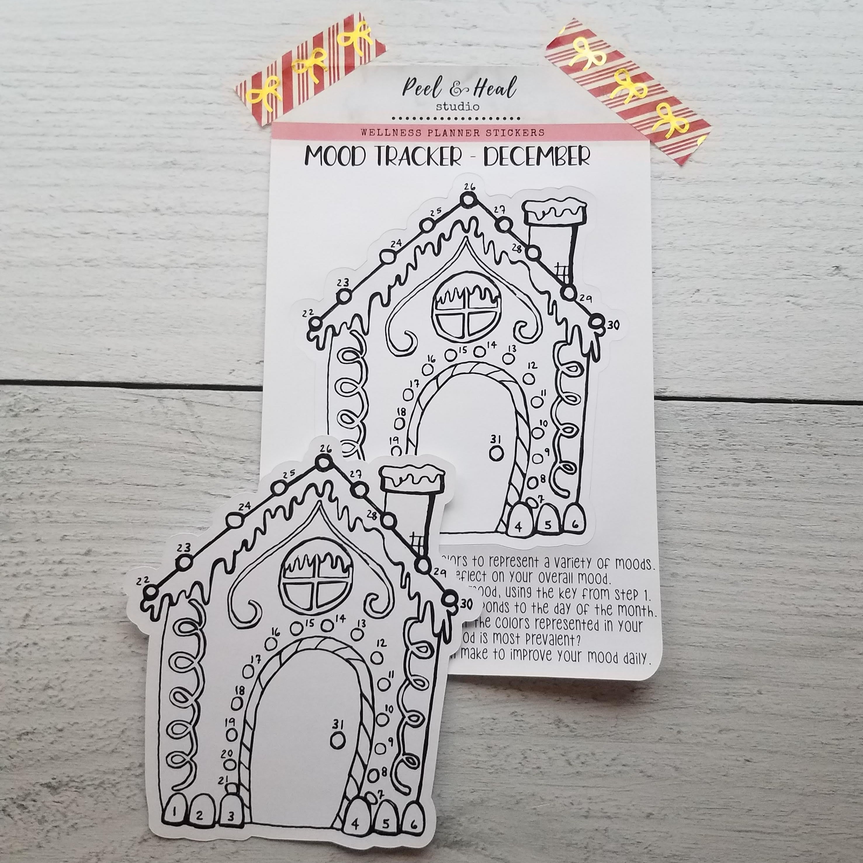 December Monthly Mood Tracker - Gingerbread House