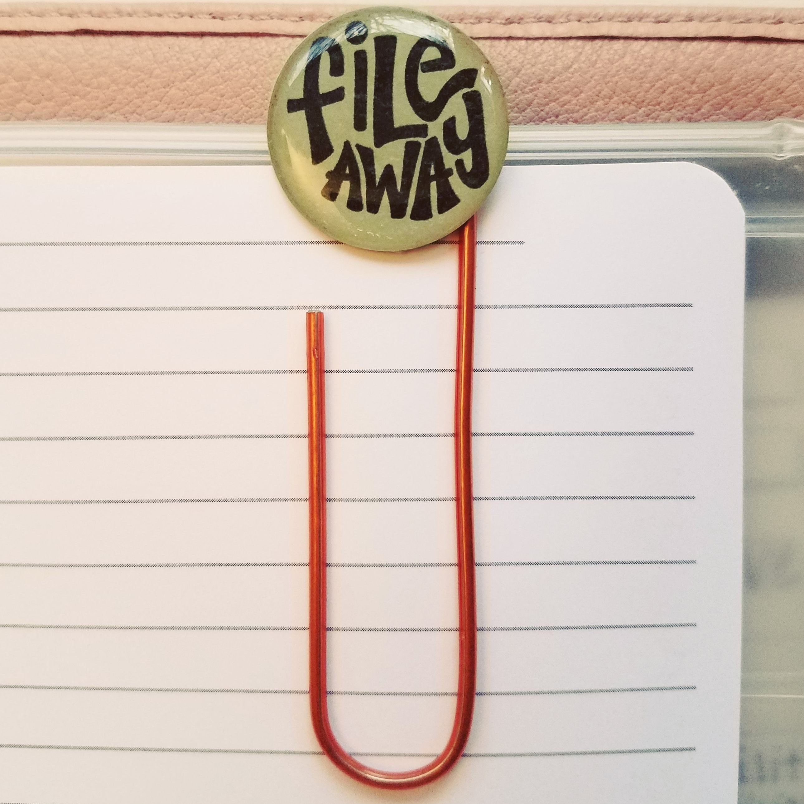 Hand-Lettered "File Away" Jumbo Clip