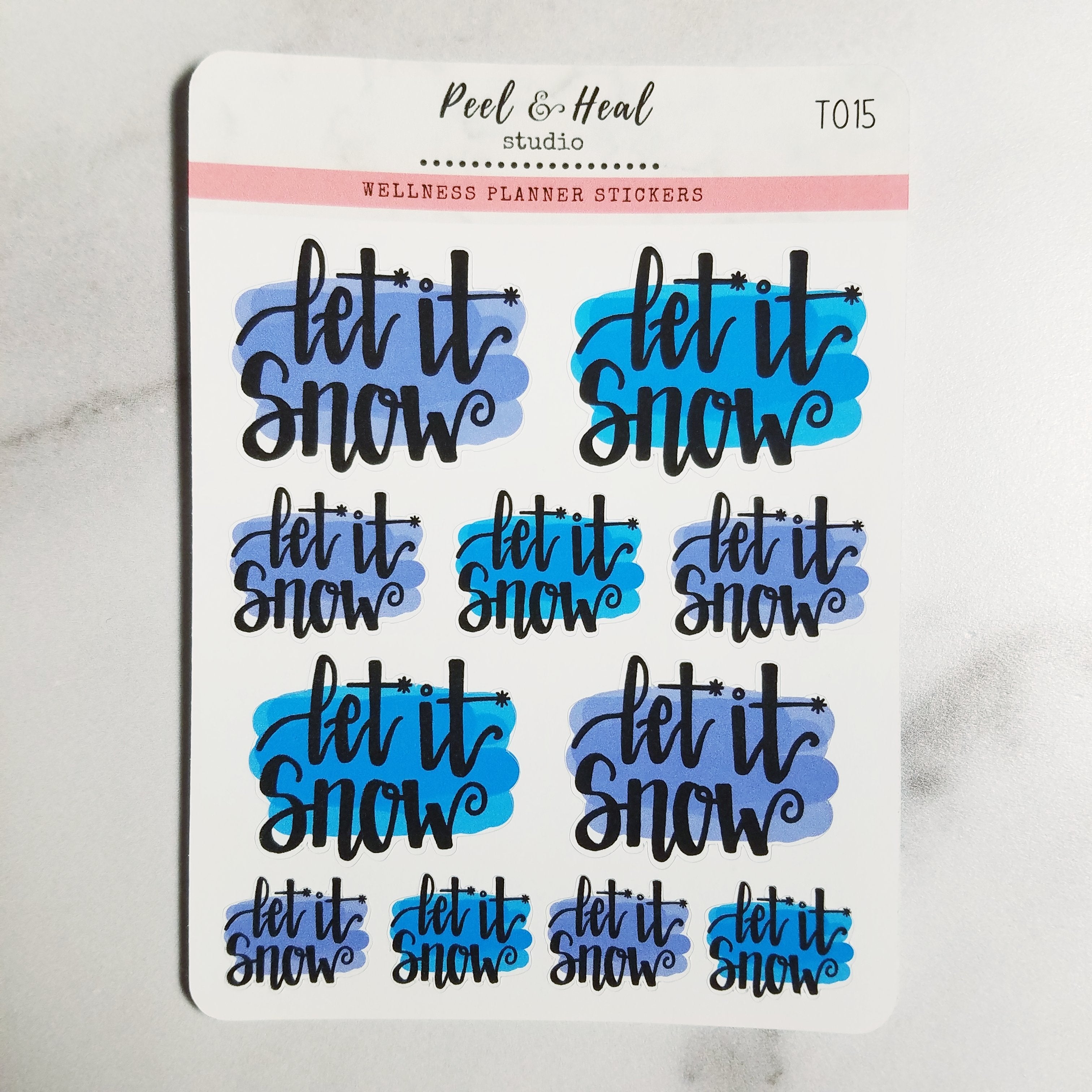 Let it Snow Hand Lettering - Peel & Heal Studio-Stickers