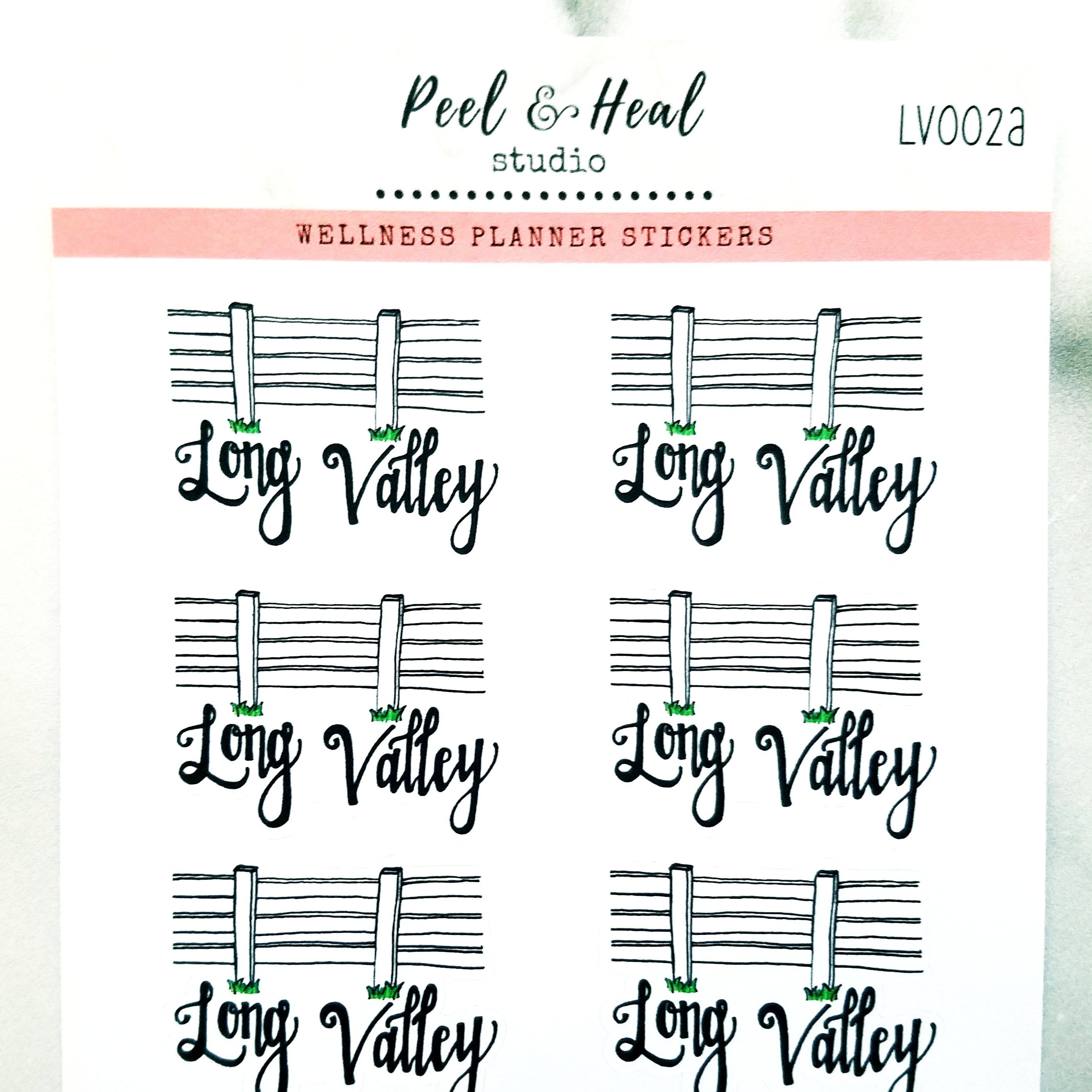 Long Valley NJ Hand-drawn Landmark Stickers - Peel & Heal Studio - 07853