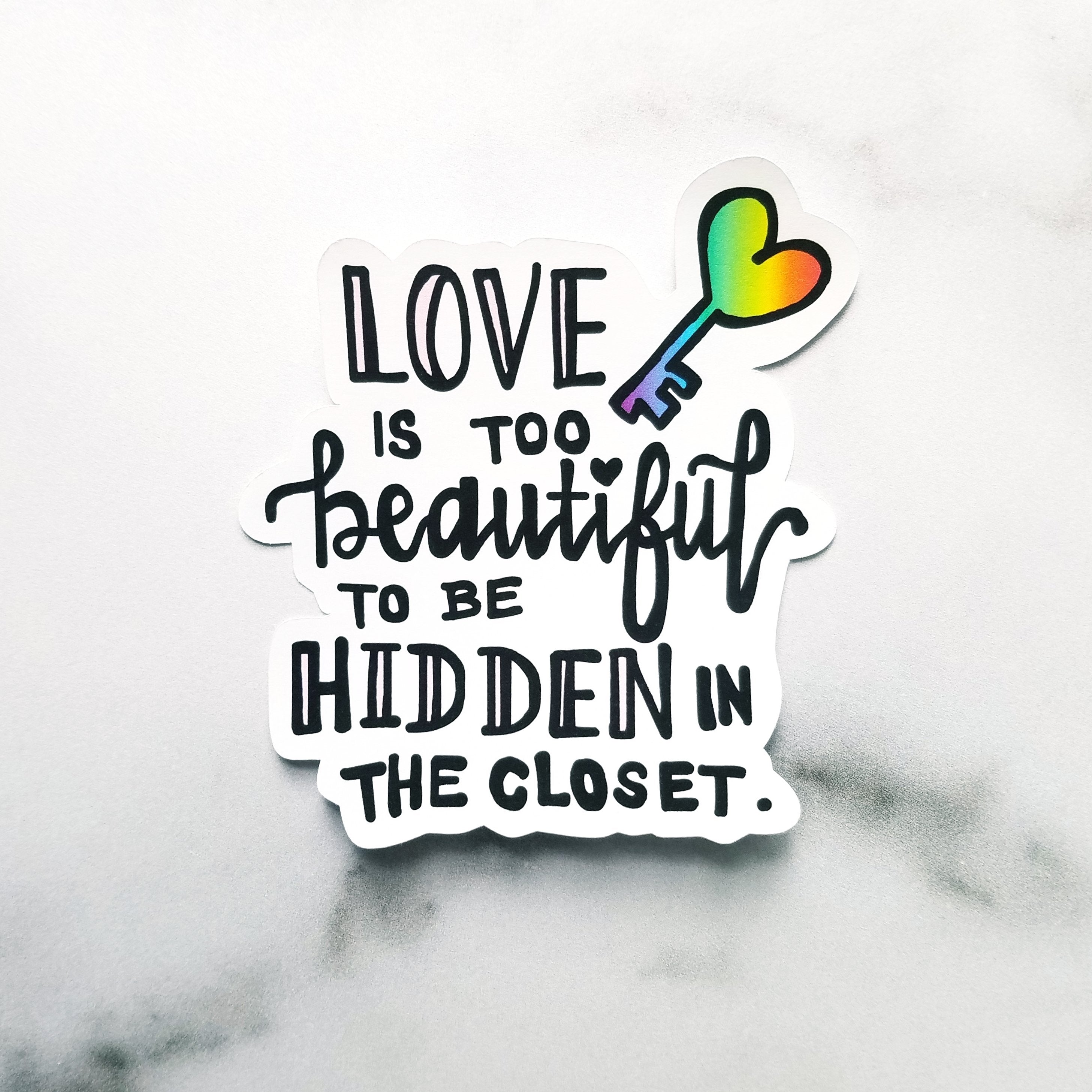 Love is Beautiful: Die Cut - Peel & Heal Studio - Pride Artwork Collection