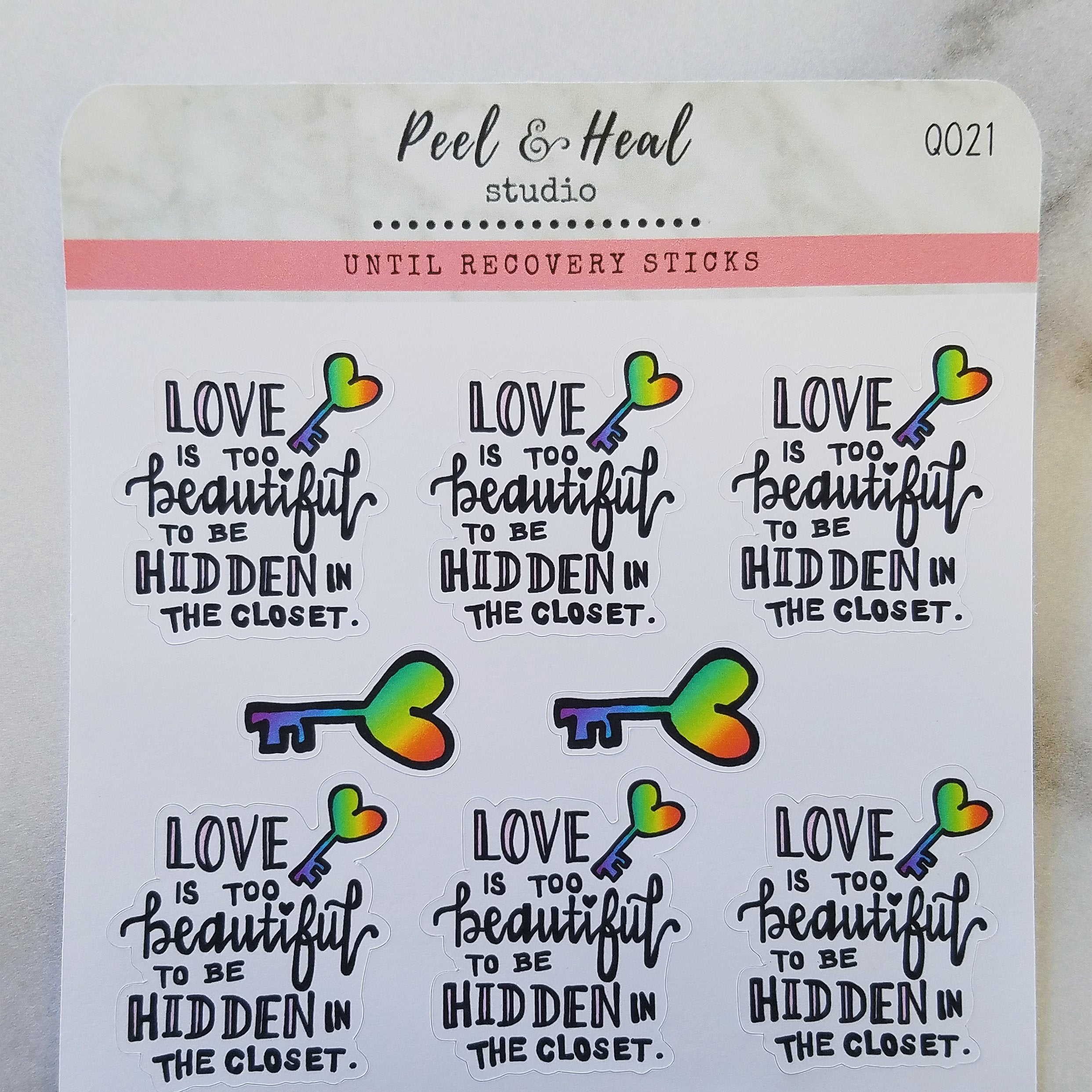 Love is Beautiful: Stickers - Peel & Heal Studio - Pride Artwork Collection