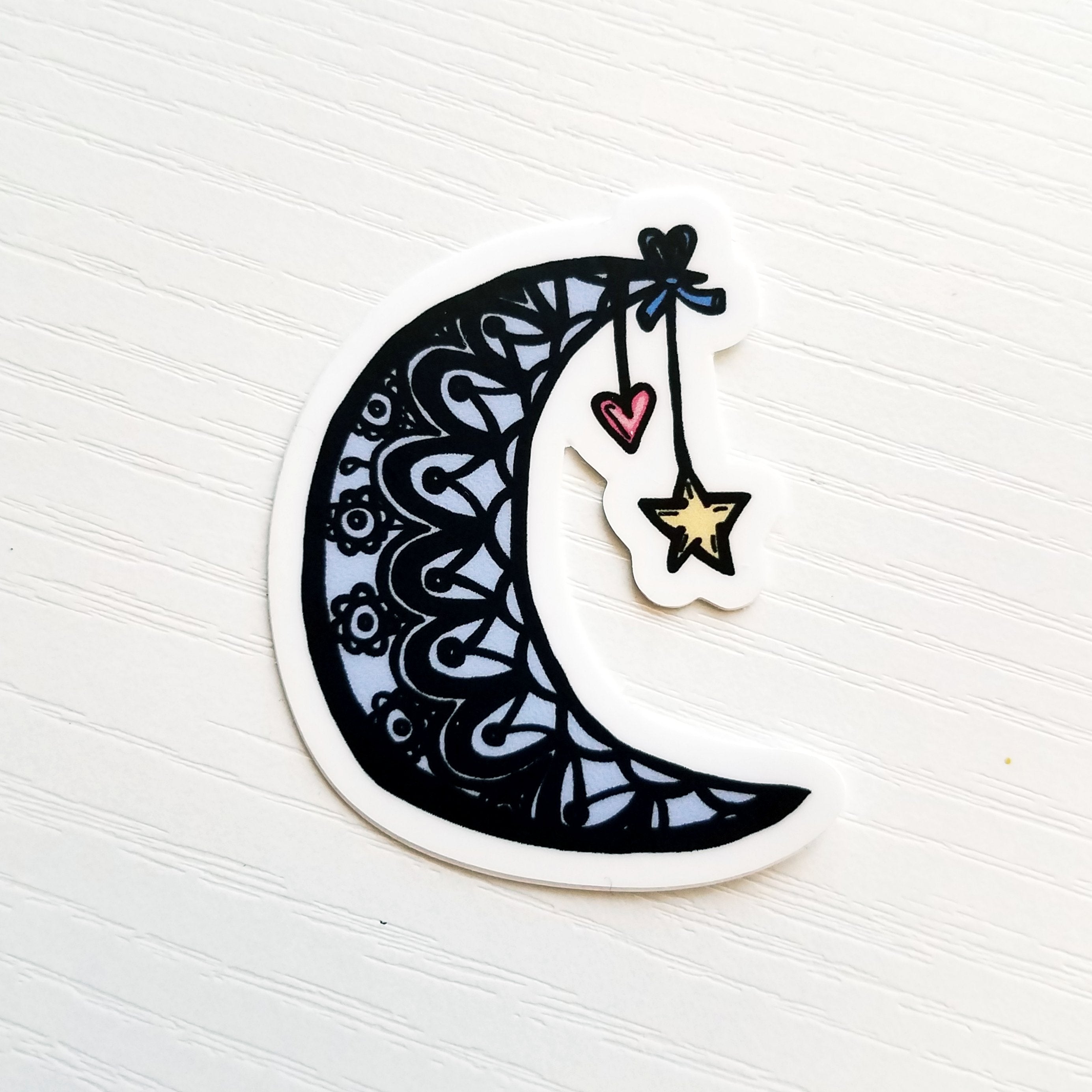 Mandala Moon Hand-Drawn Decal