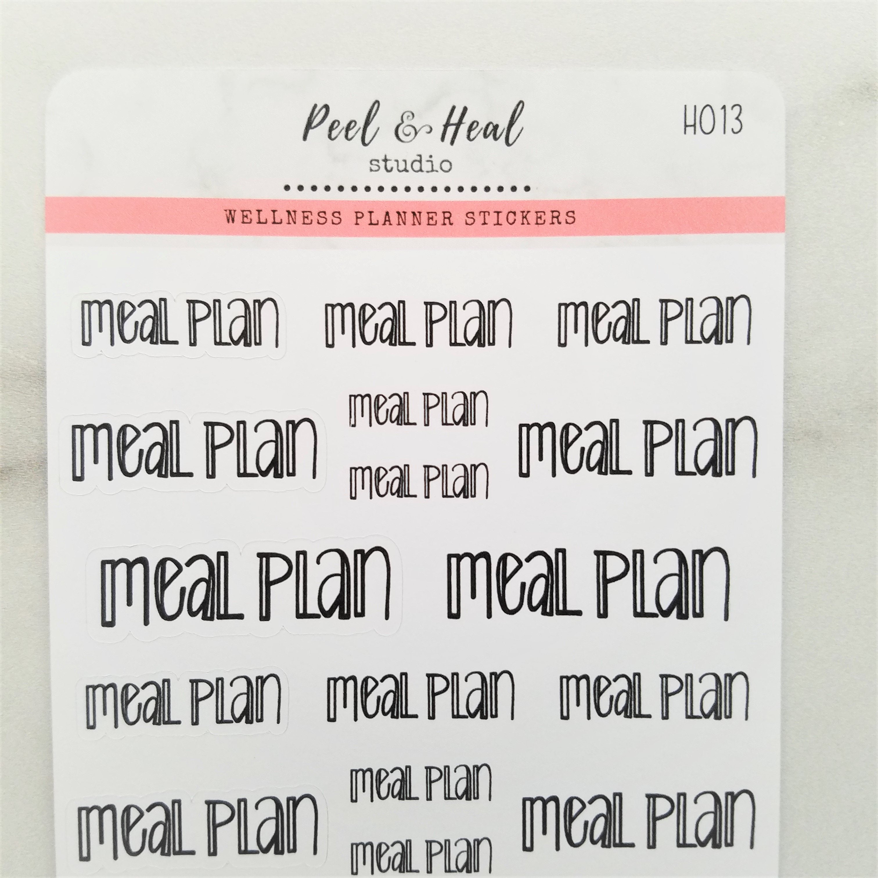 Meal Plan - Hand-Lettered Planner Stickers by Peel & Heal Studio