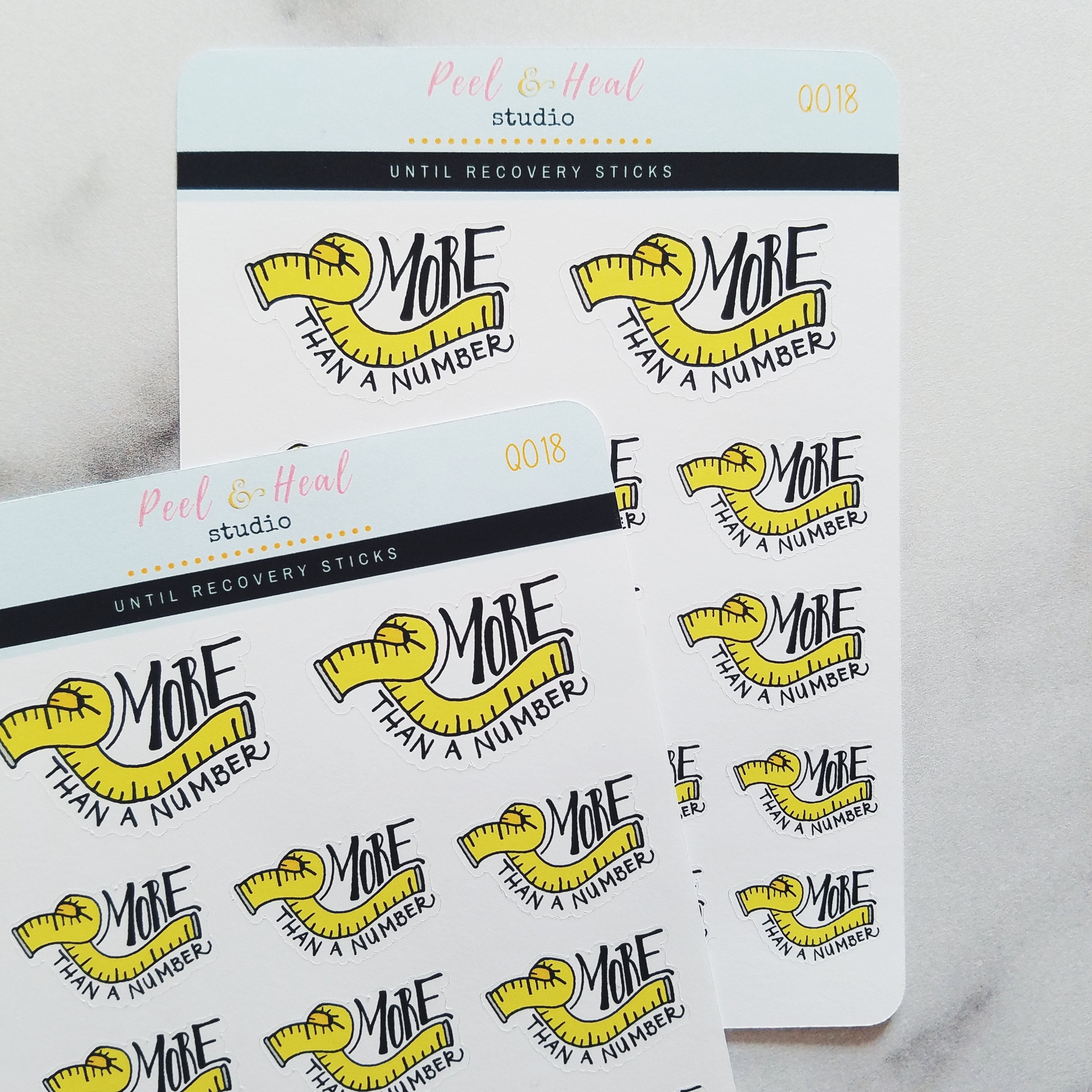 Measuring Tape "more than a number" Quote Stickers - Peel & Heal Studio - Body Positivity