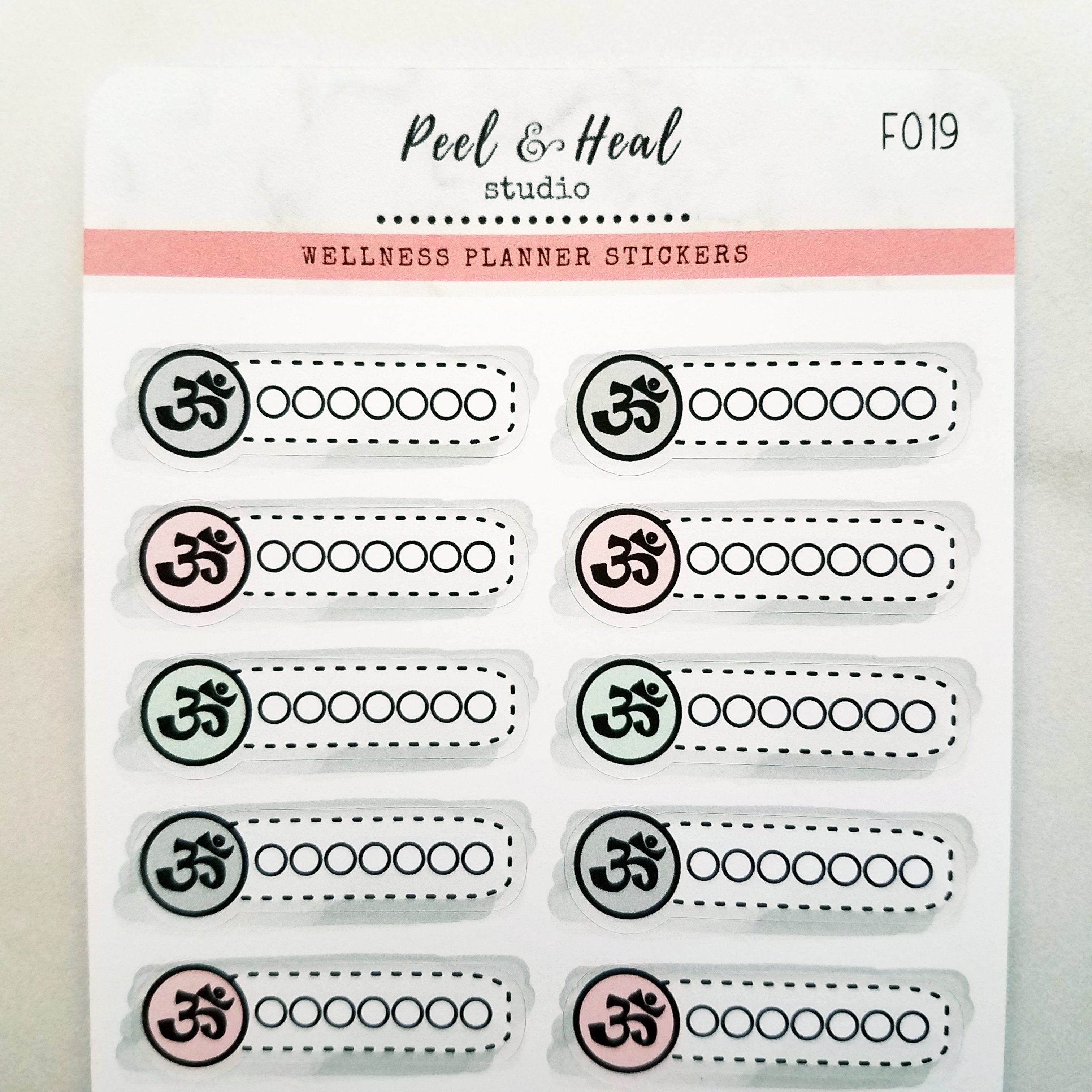 Mental Strength Trackers - Ohm Symbol - Functional Wellness Planner - Peel & Heal Studio