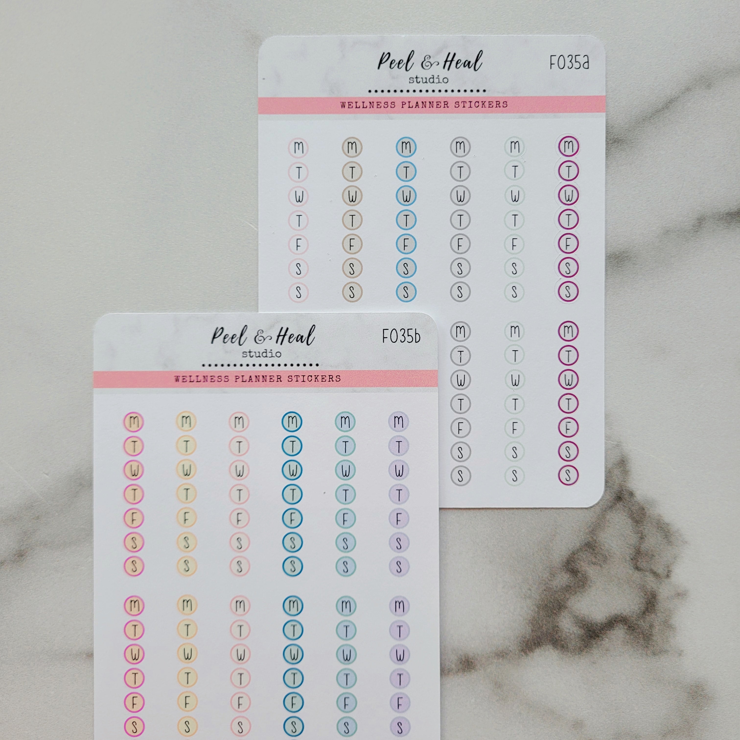 Monday through Sunday Bubbles - 2 color palettes!