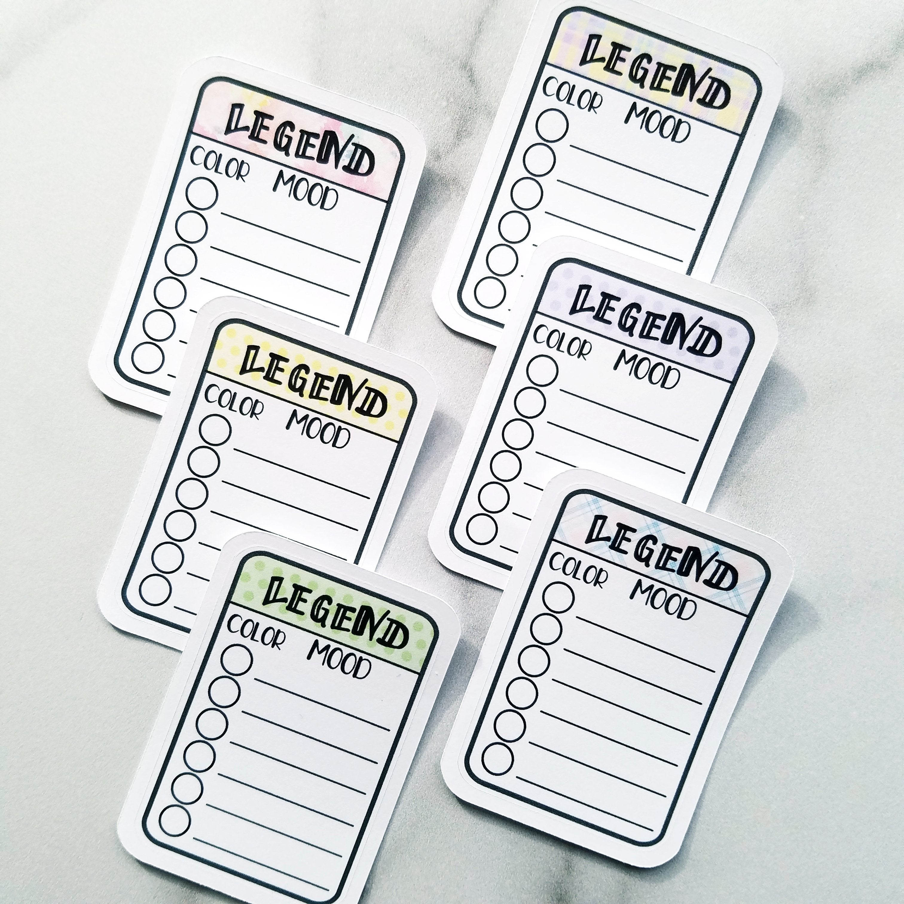 Mood Tracker Legend Stickers - Neutral or Colorful Palette - Create Your Own BUJO Key