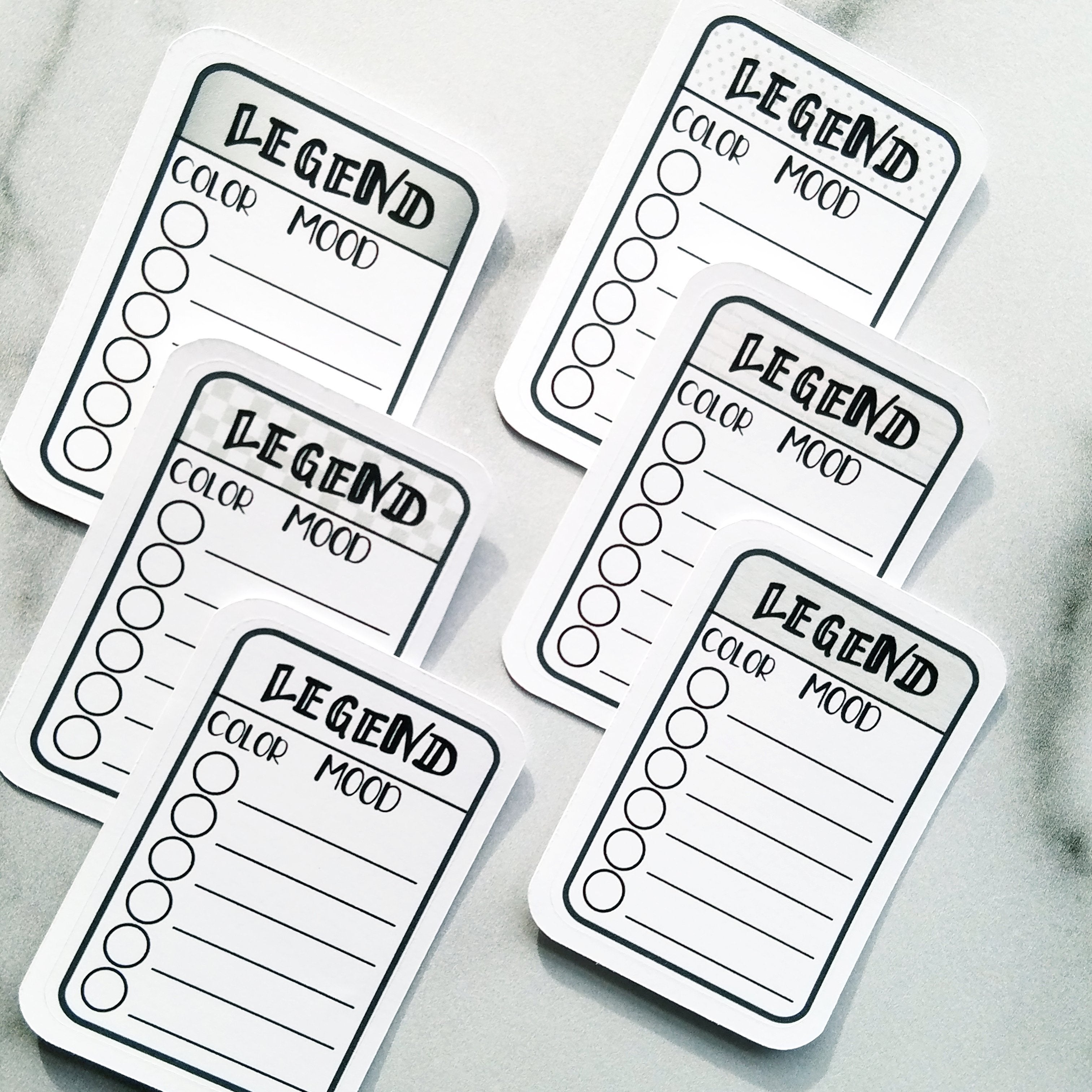 Mood Tracker Legend Stickers - Neutral or Colorful Palette - Create Your Own BUJO Key