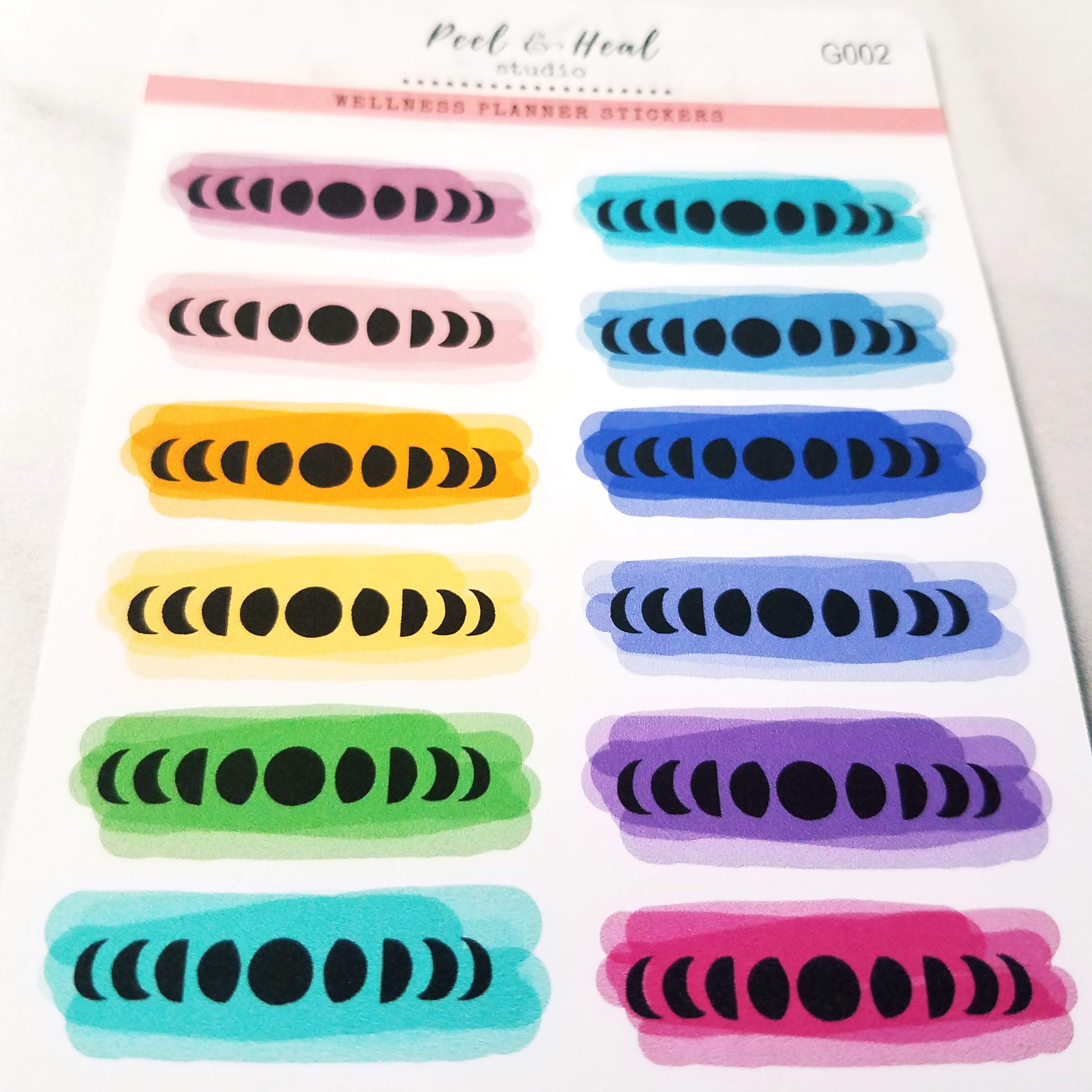 Moon Phase Watercolor Swatches