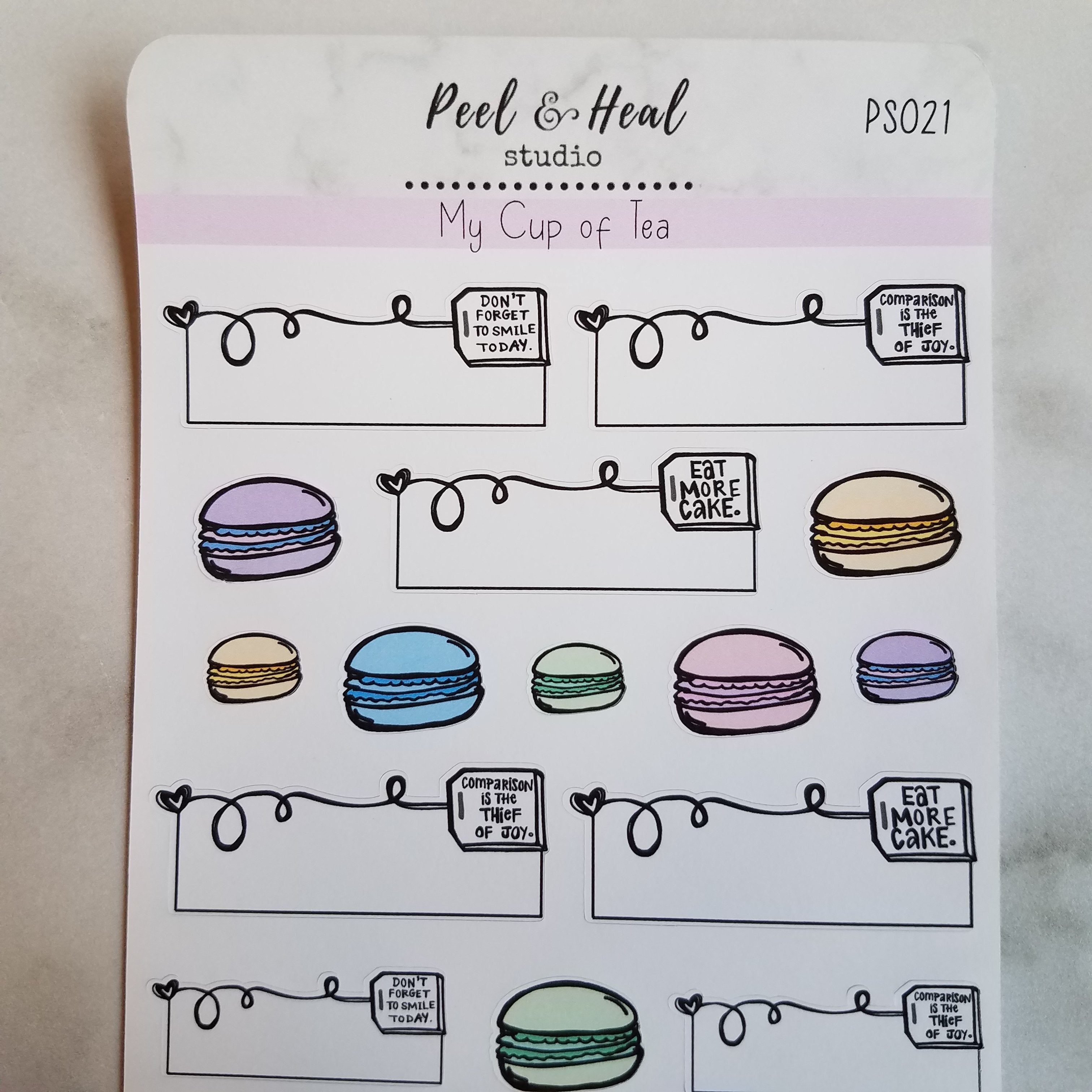 My Cup of Tea: Theme Sticker Sheets - Teabag Cookie Boxes - Peel & Heal Studio