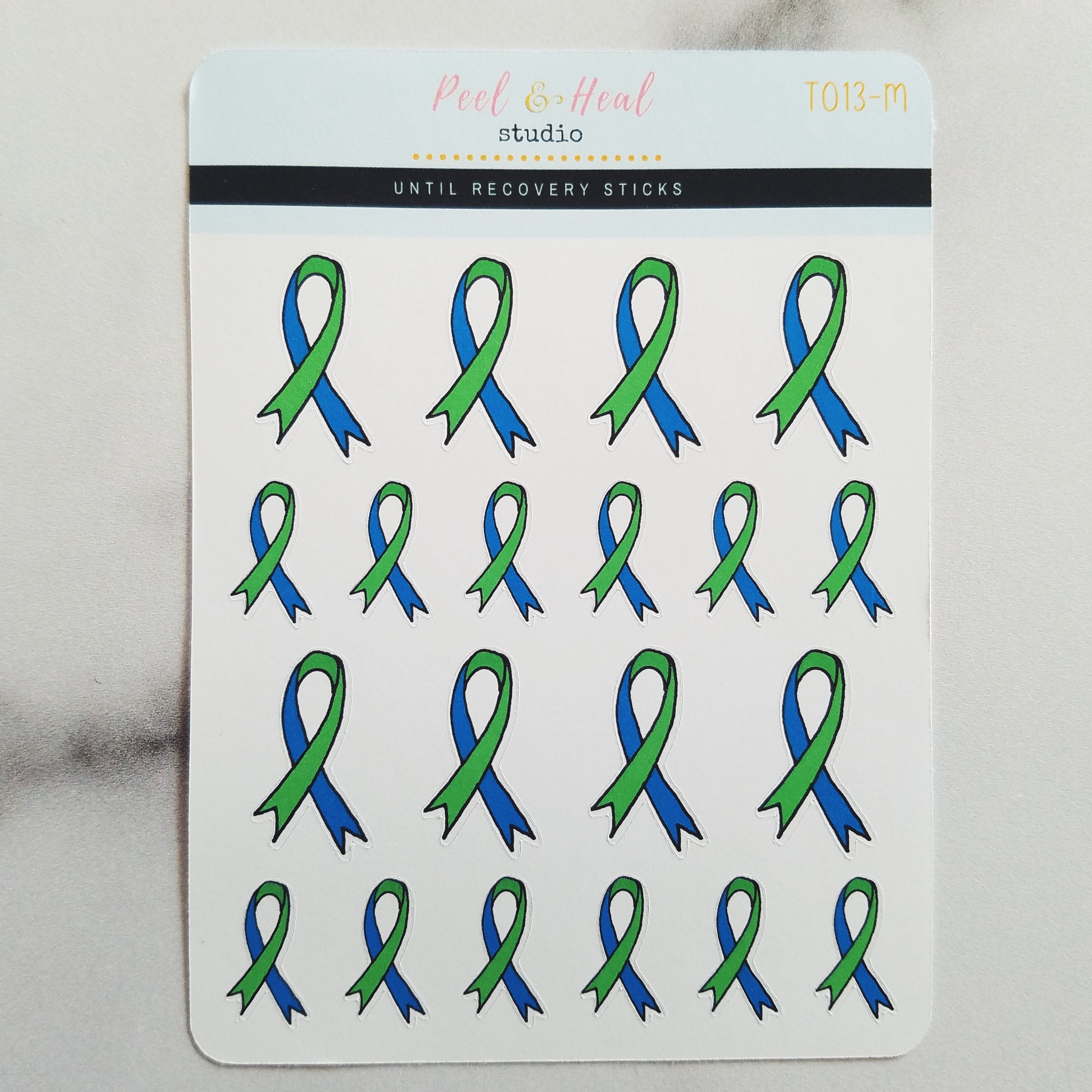 NEDA Ribbons - Eating Disorder Awareness Doodles - ED Recovery Stickers from Peel & Heal Studio