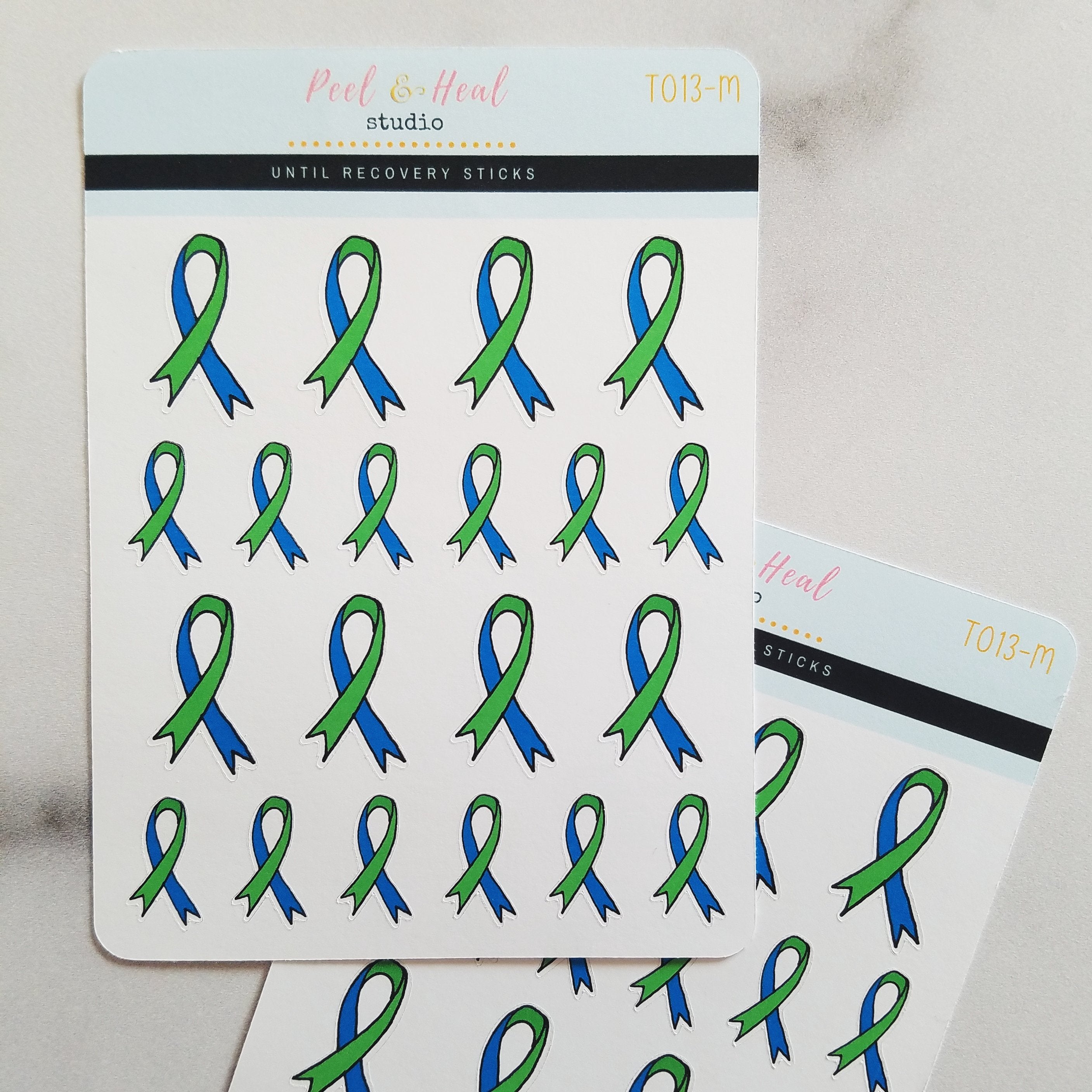 NEDA Ribbons - Eating Disorder Awareness Doodles - ED Recovery Stickers from Peel & Heal Studio
