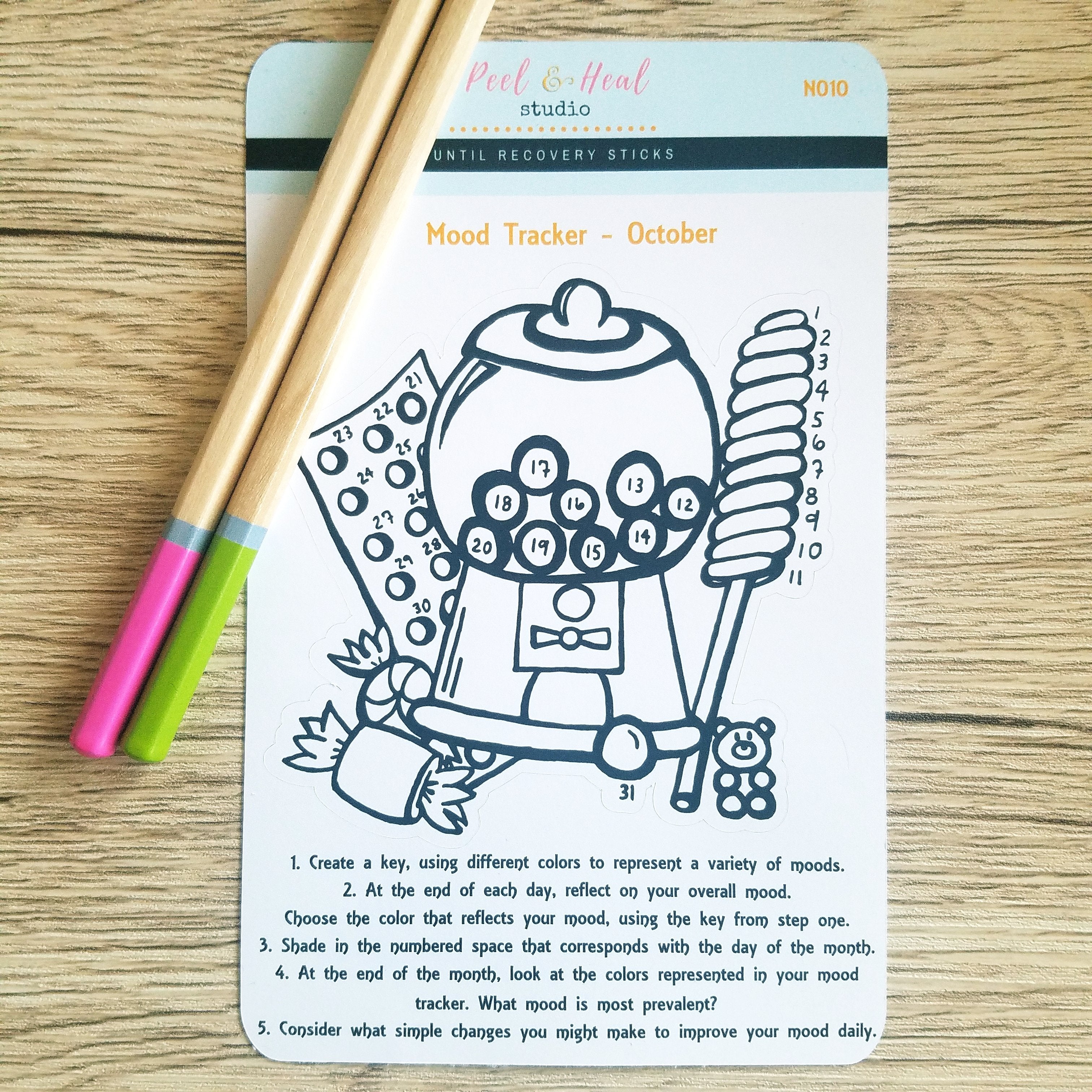 October Monthly Mood Tracker - Candy Shop