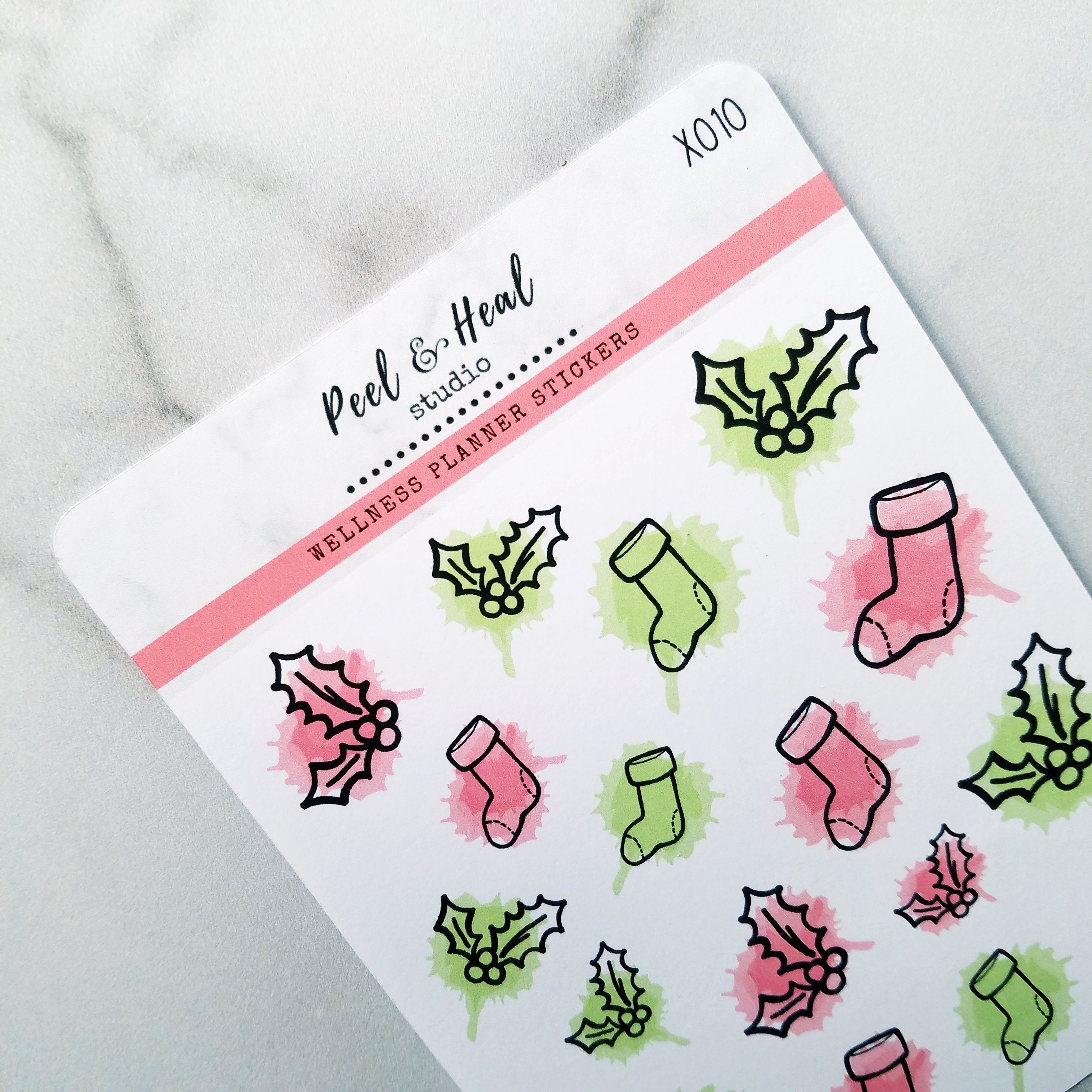 Paint-splattered Christmas Doodles