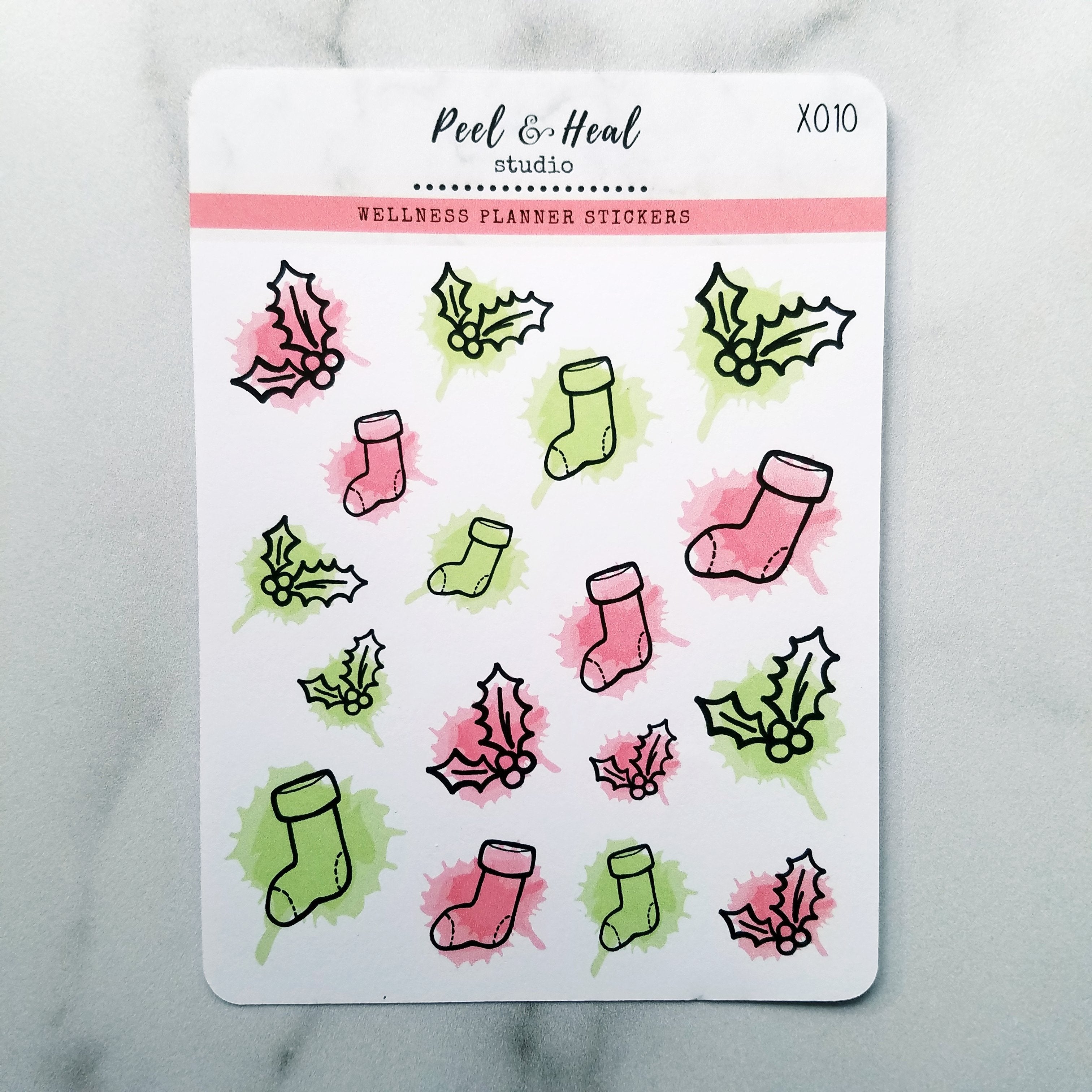 Paint-splattered Christmas Doodles