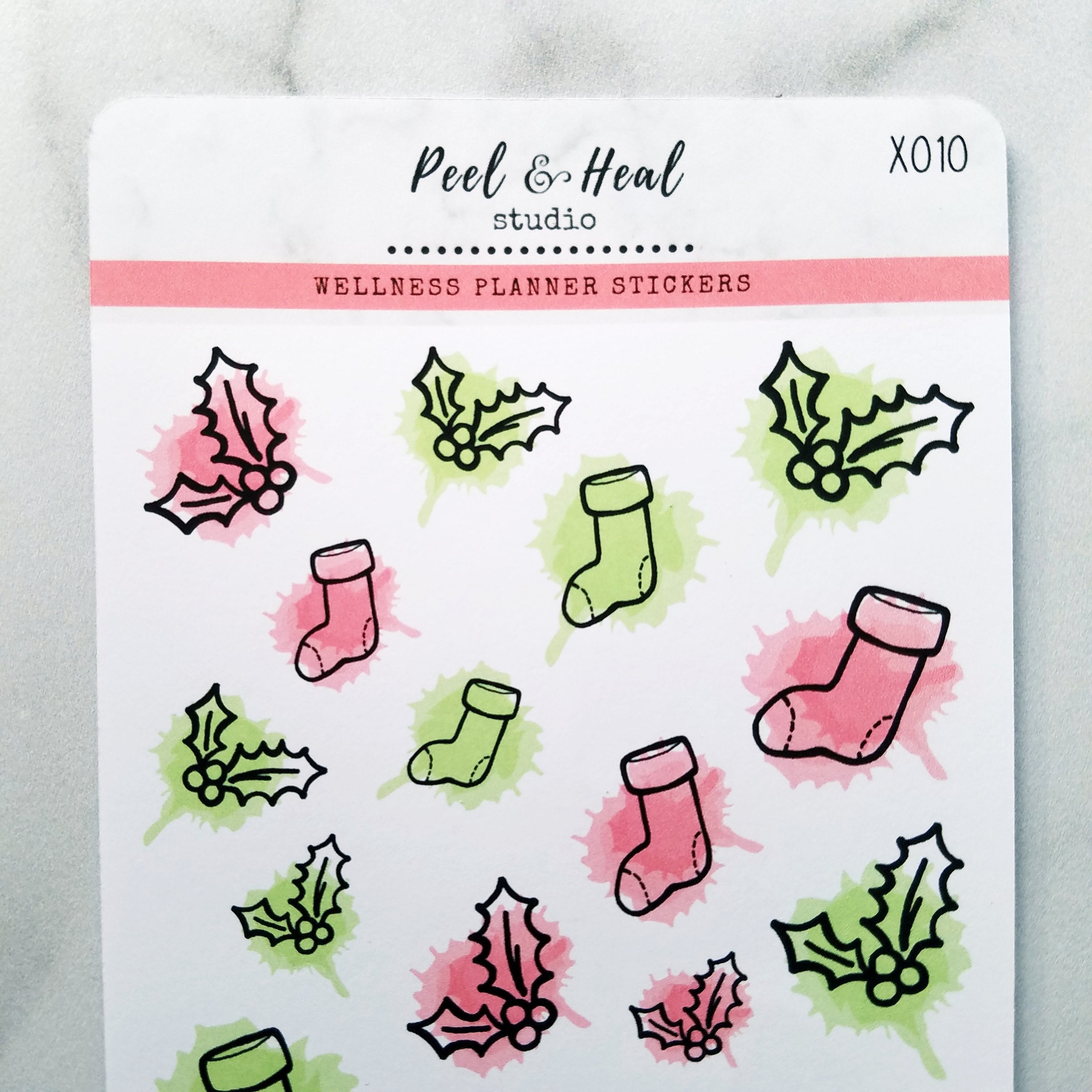 Paint-splattered Christmas Doodles