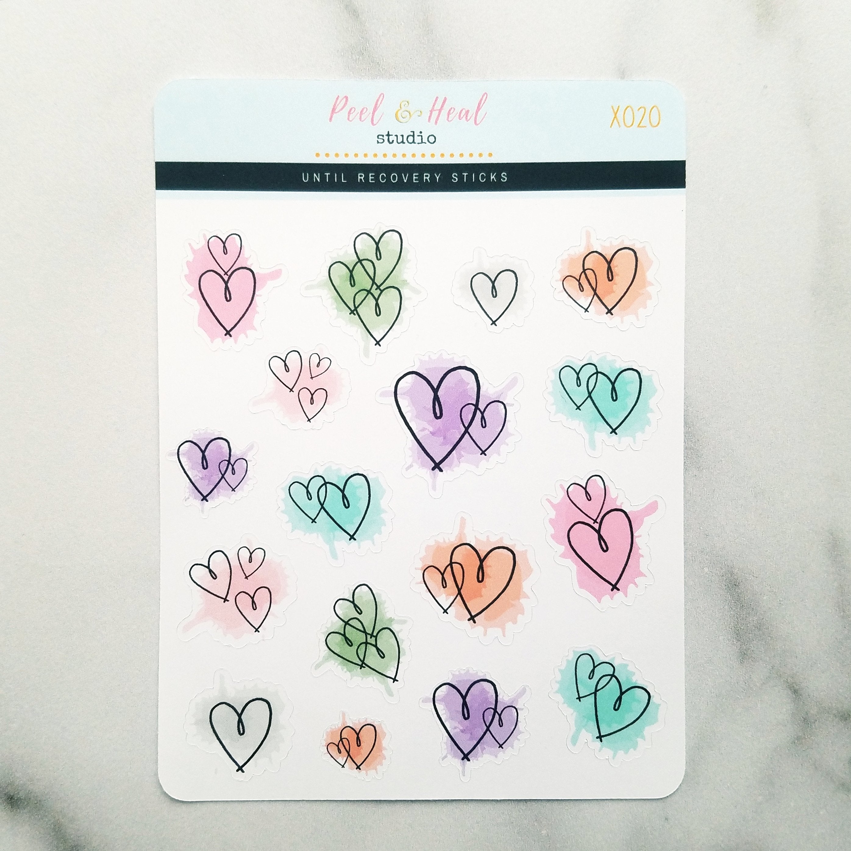 Paint-splattered Heart Doodles