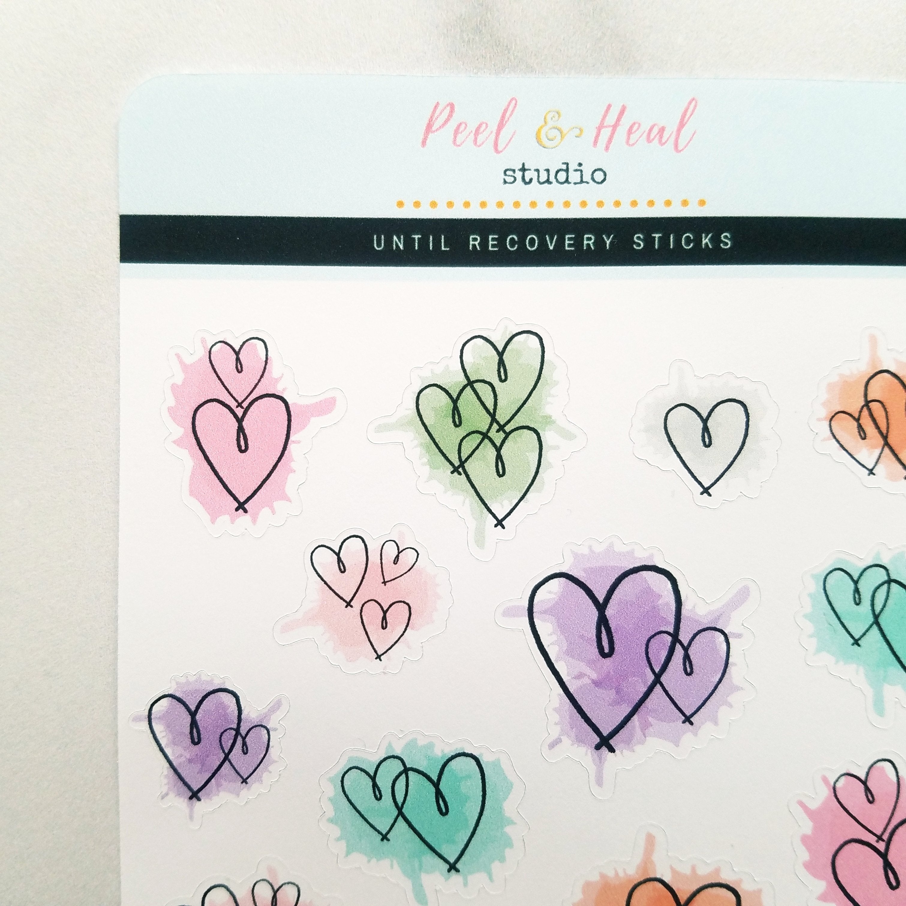 Paint-splattered Heart Doodles