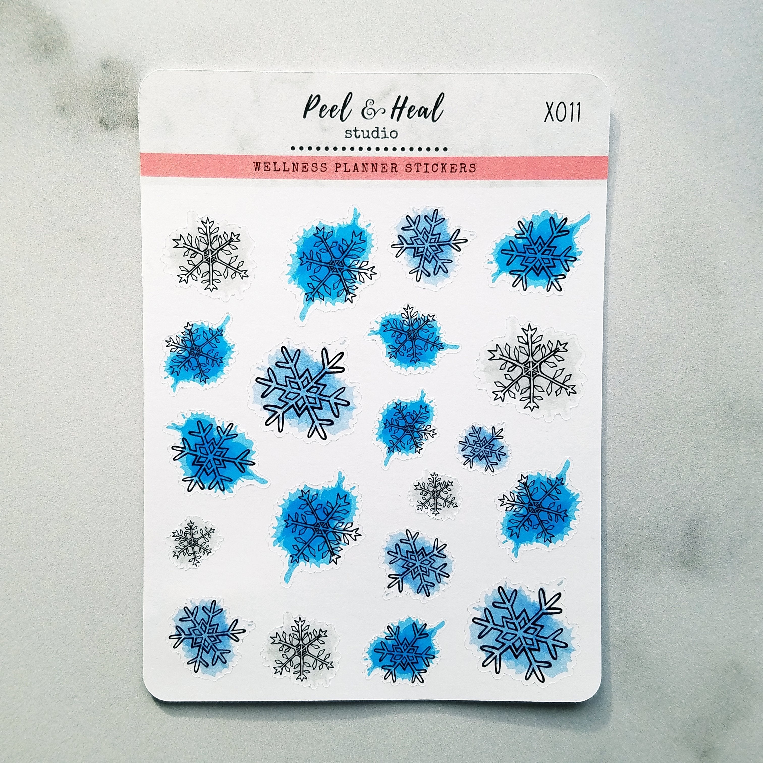 Paint-splattered Winter Snowflakes