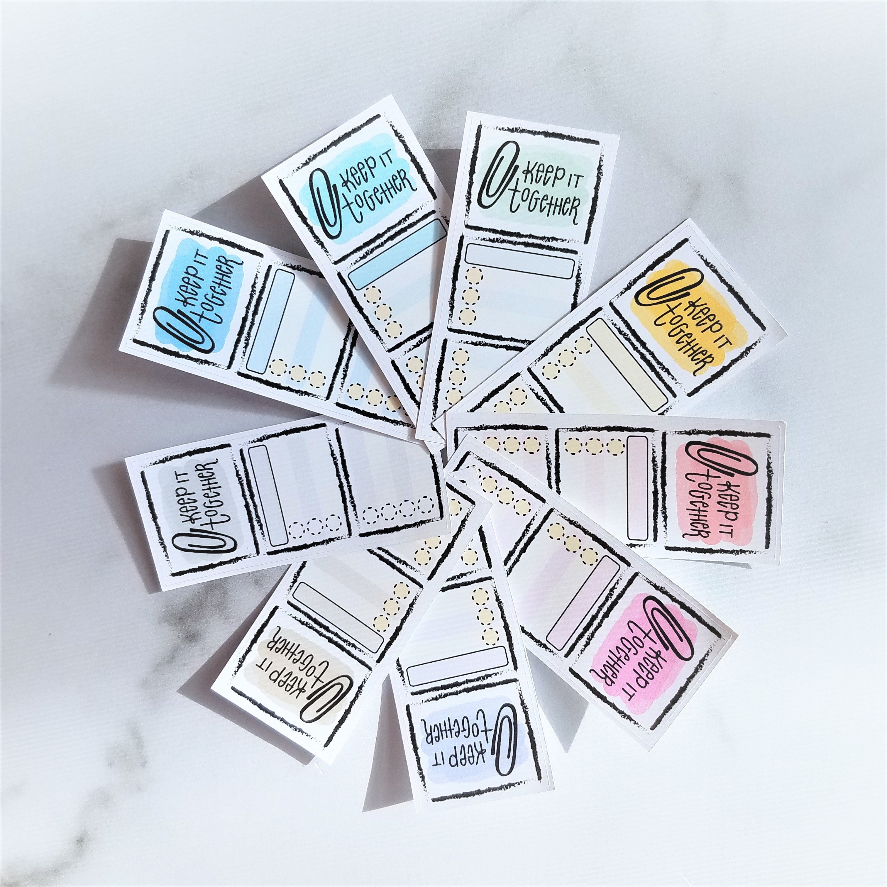 Paperclip Checklist Foldover Sticker (9 color options)