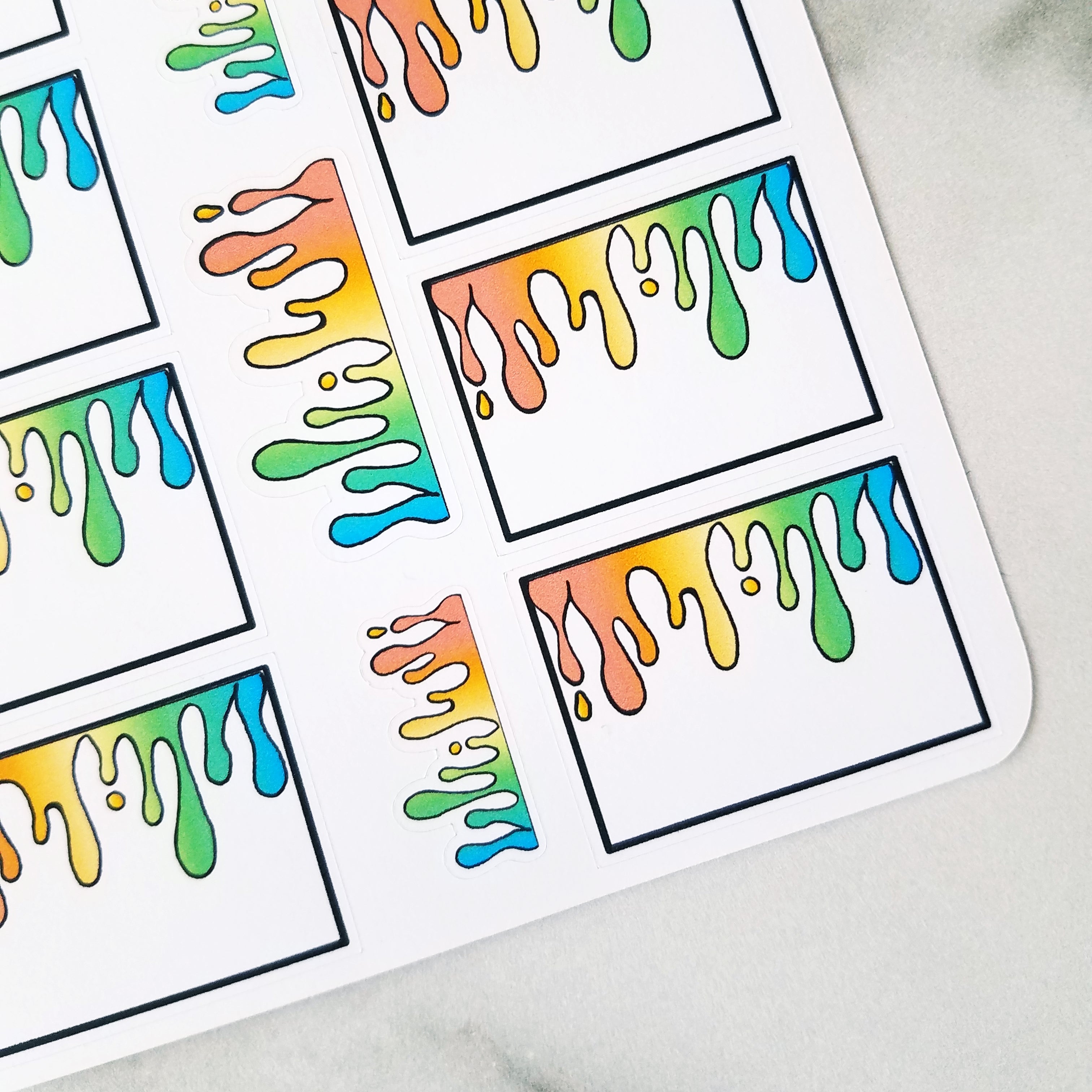 Rainbow Paint Drip Boxes