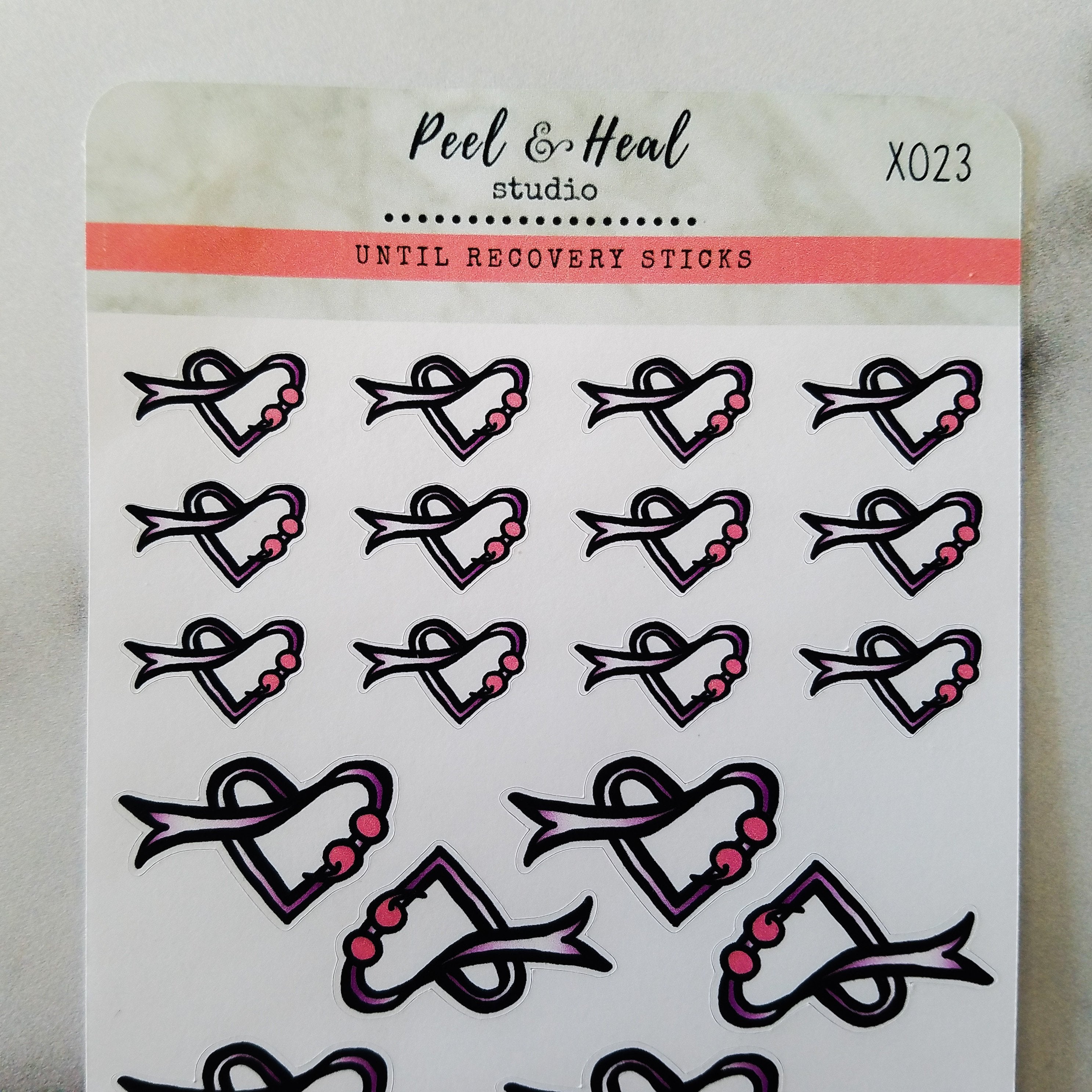 Semicolon Ribbon Hearts - Peel & Heal Studio-