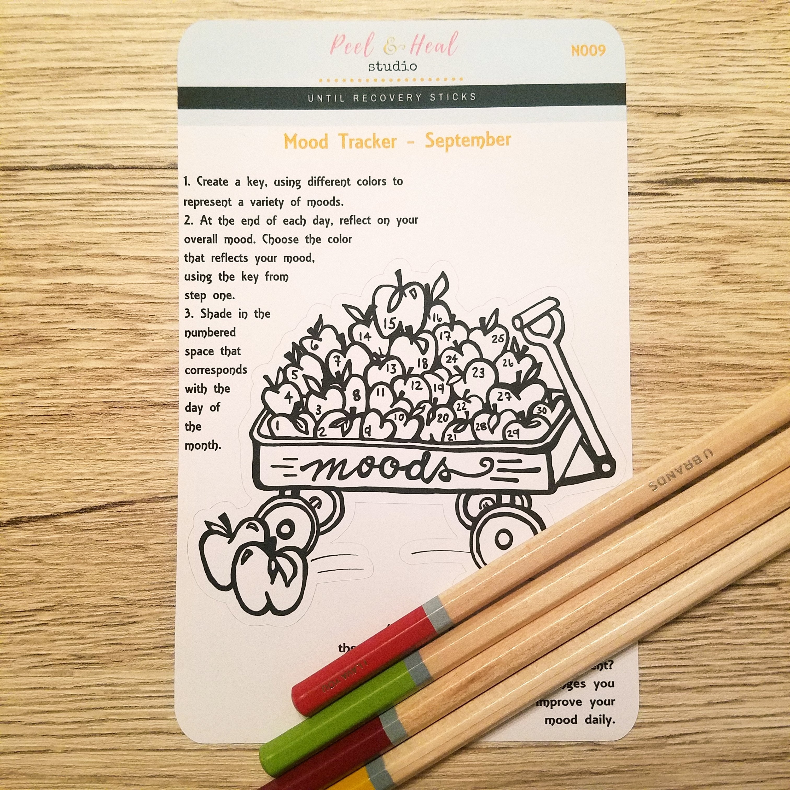 September Monthly Mood Tracker - Apple Wagon
