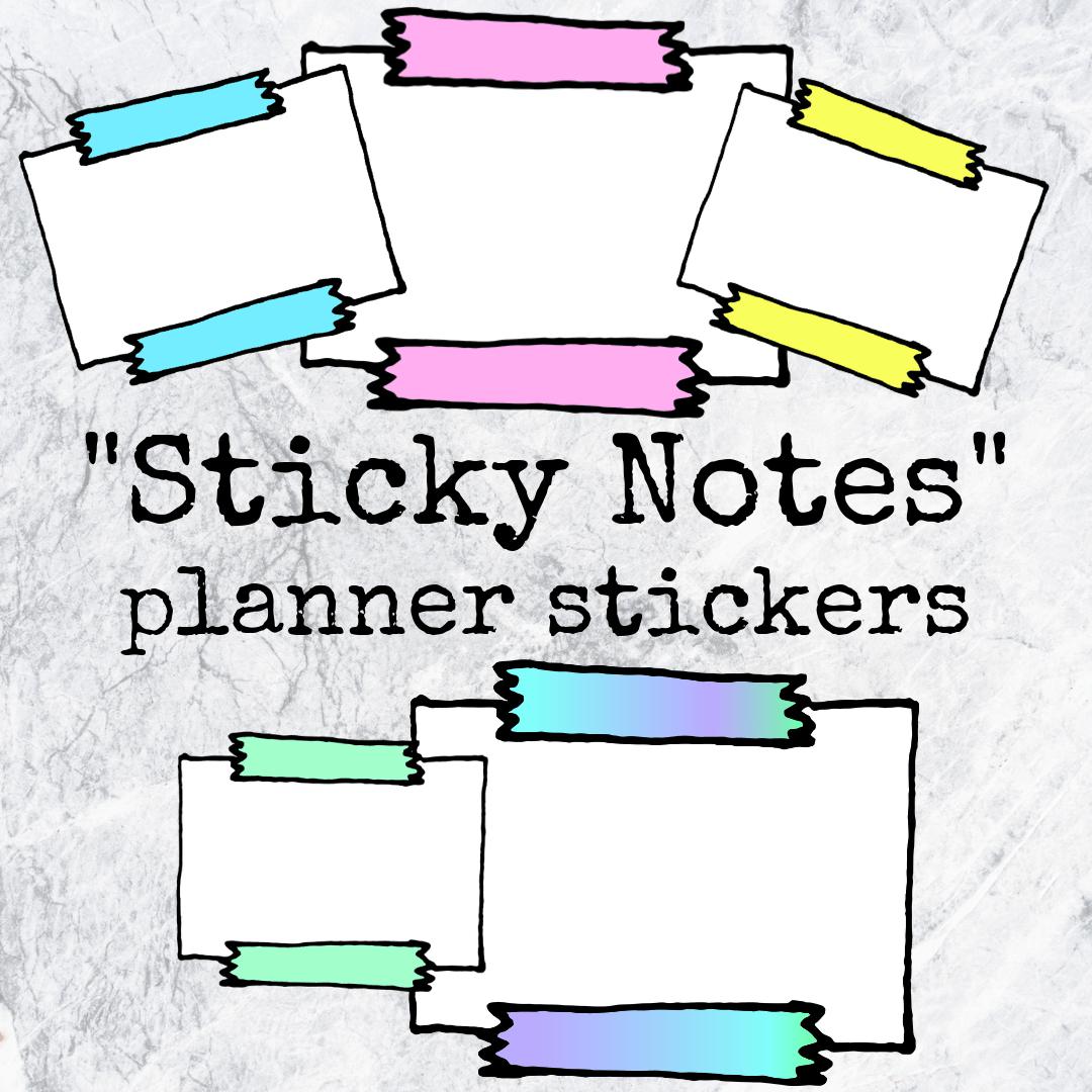 Sticky Note Doodle Stickers - 3 color options