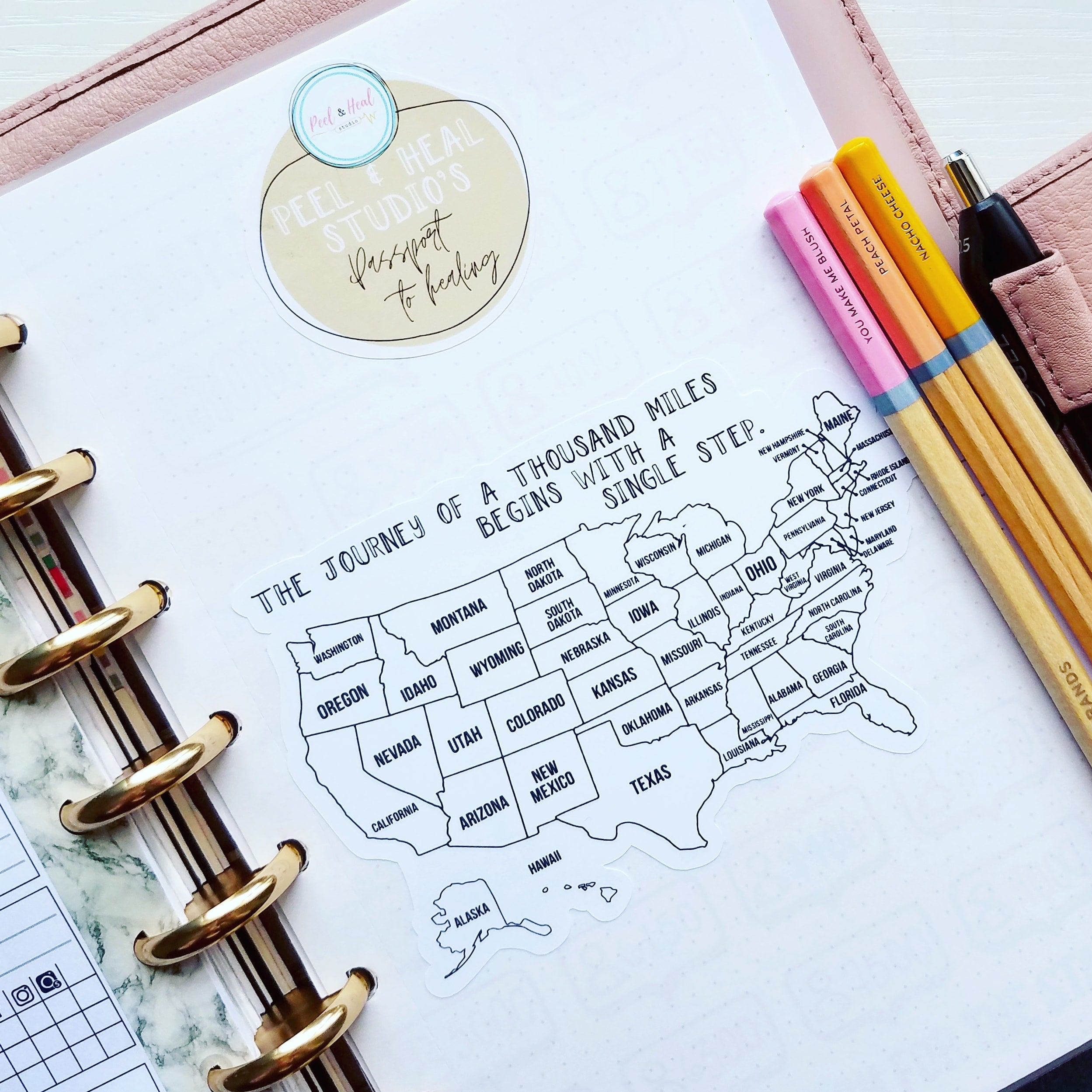 United States Travel Tracker Die Cut