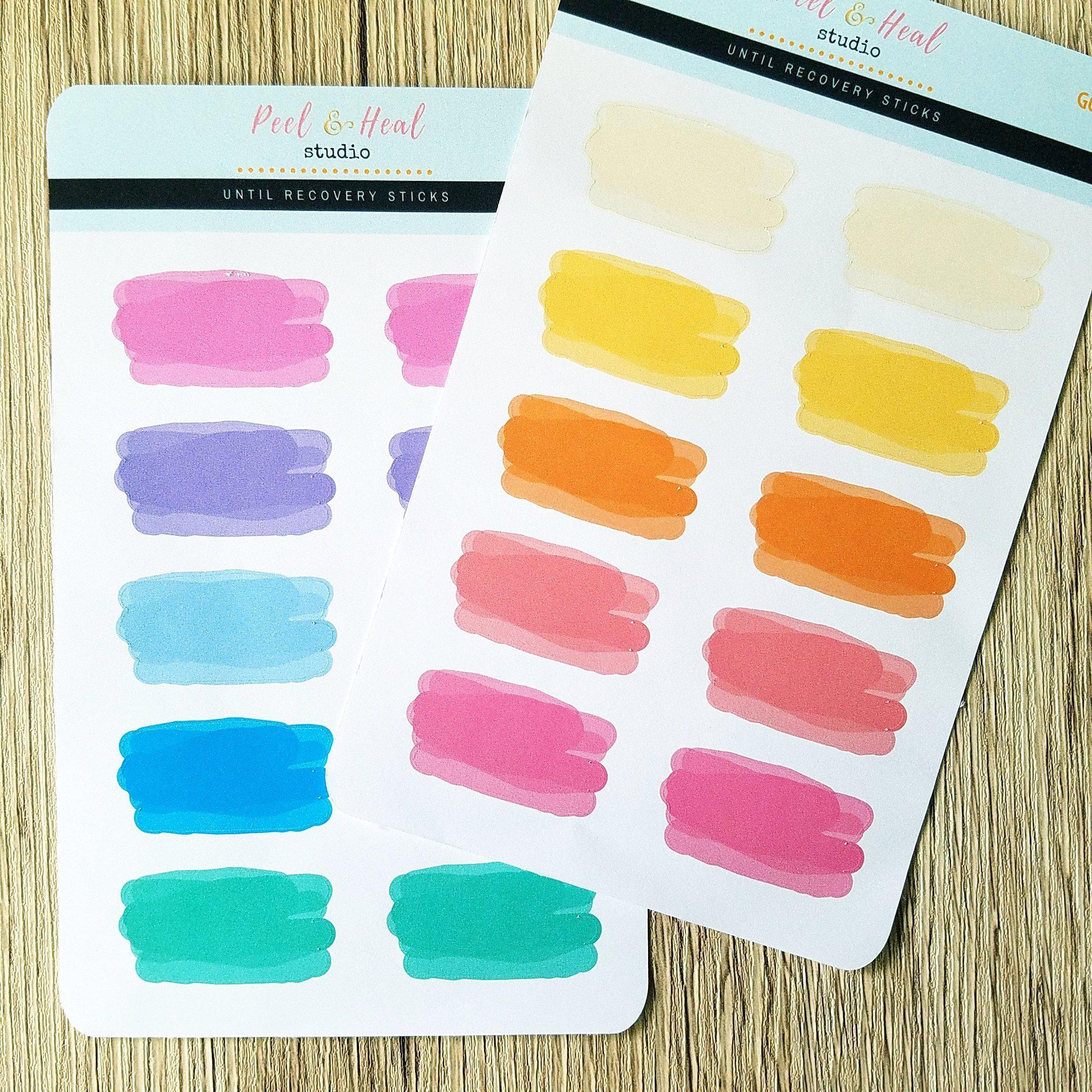 Wide Watercolor Splashes - 4 color options